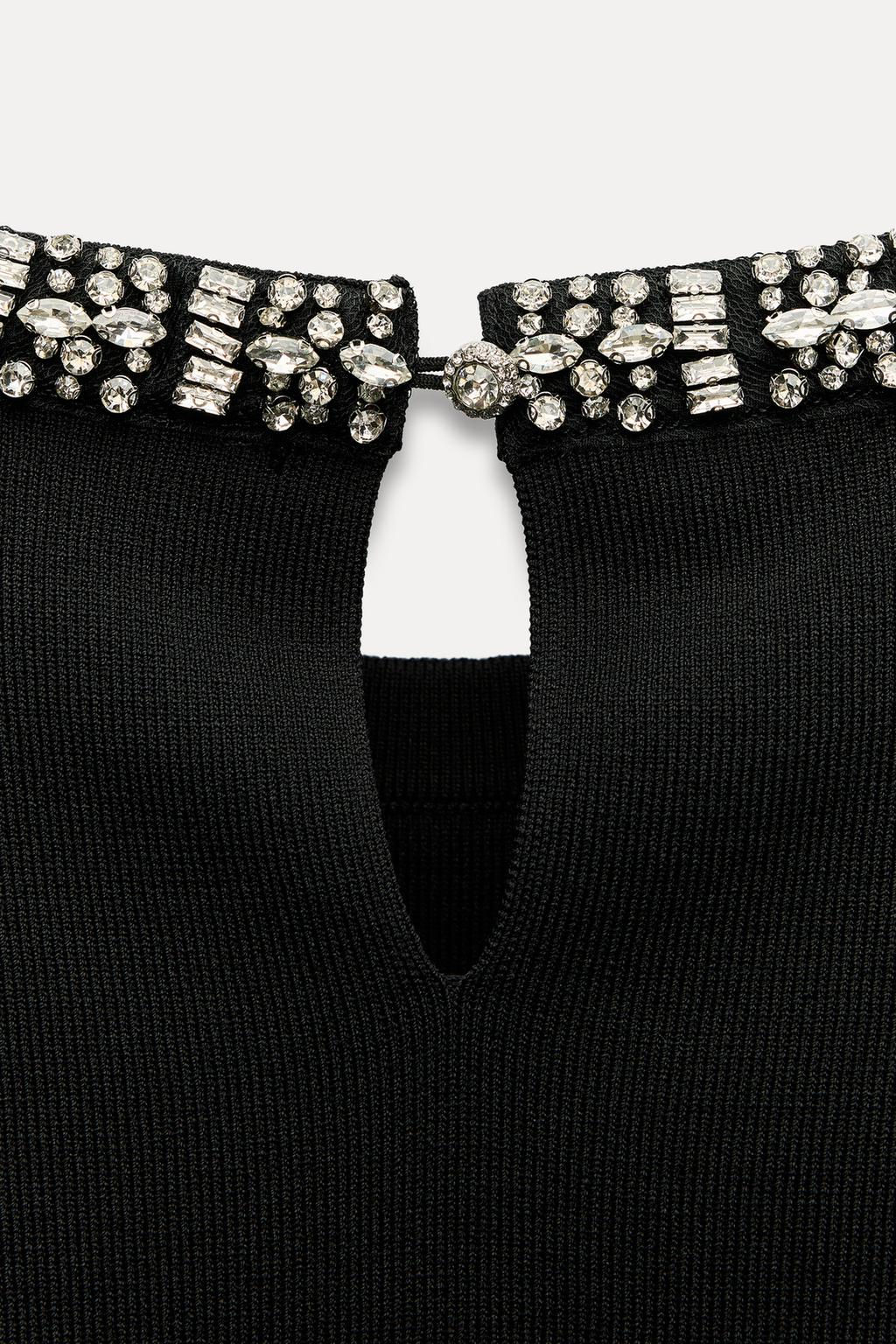 PLAIN KNIT TOP WITH RHINESTONE BEADS - Zara фото 8