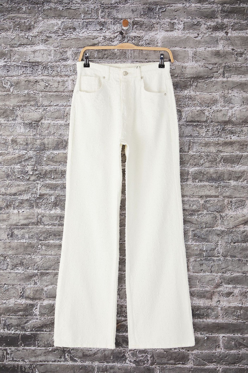Beyaz Dokulu Yuksek Bel Wide Leg Jeans TWOSS25JE00043 - Trendyolmilla фото 6