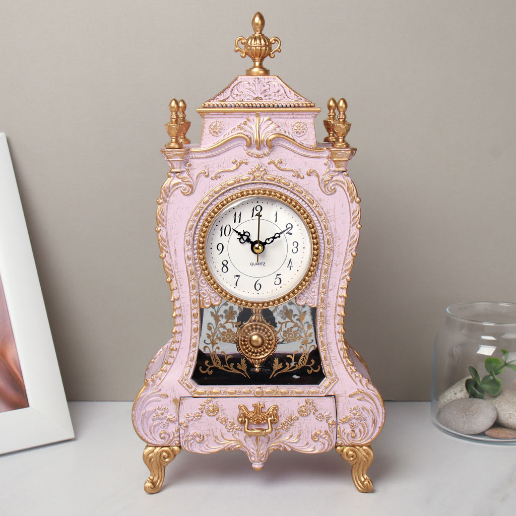 Часы настольные 28 см розовые / 63317H /уп 18/ музыкальные - Галеонтрейд фото 7