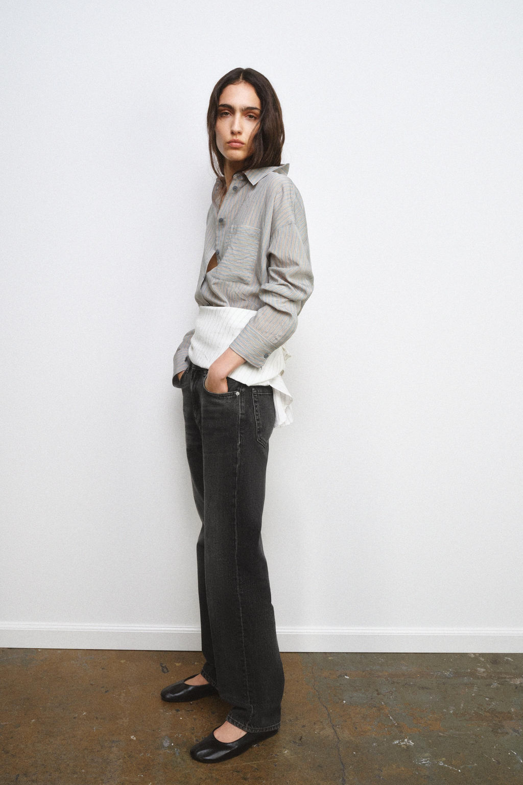 ZW COLLECTION MID-WAIST STRAIGHT JEANS - Zara фото 11
