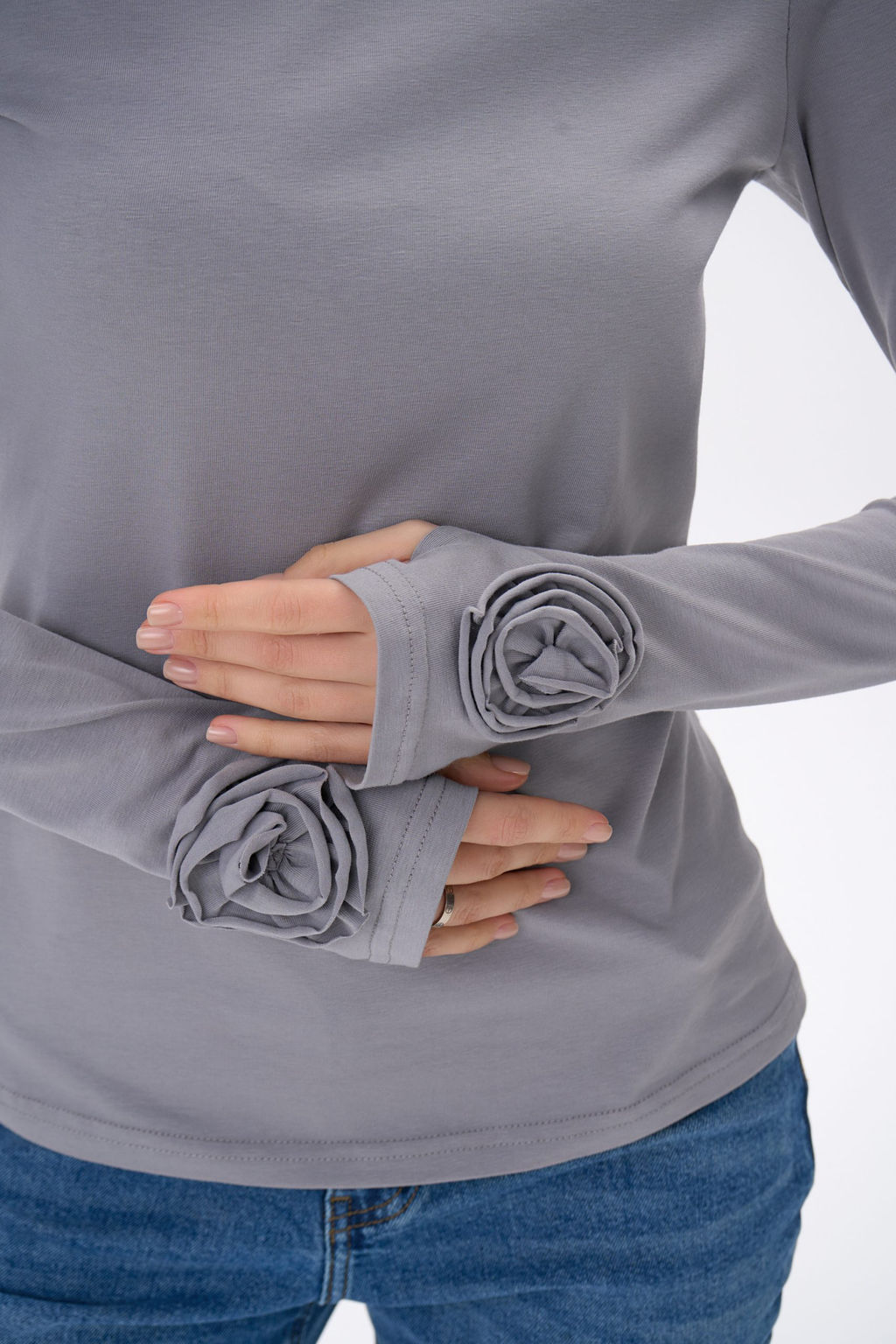 Лонгслив Эми (серый) - Эльза фото 4