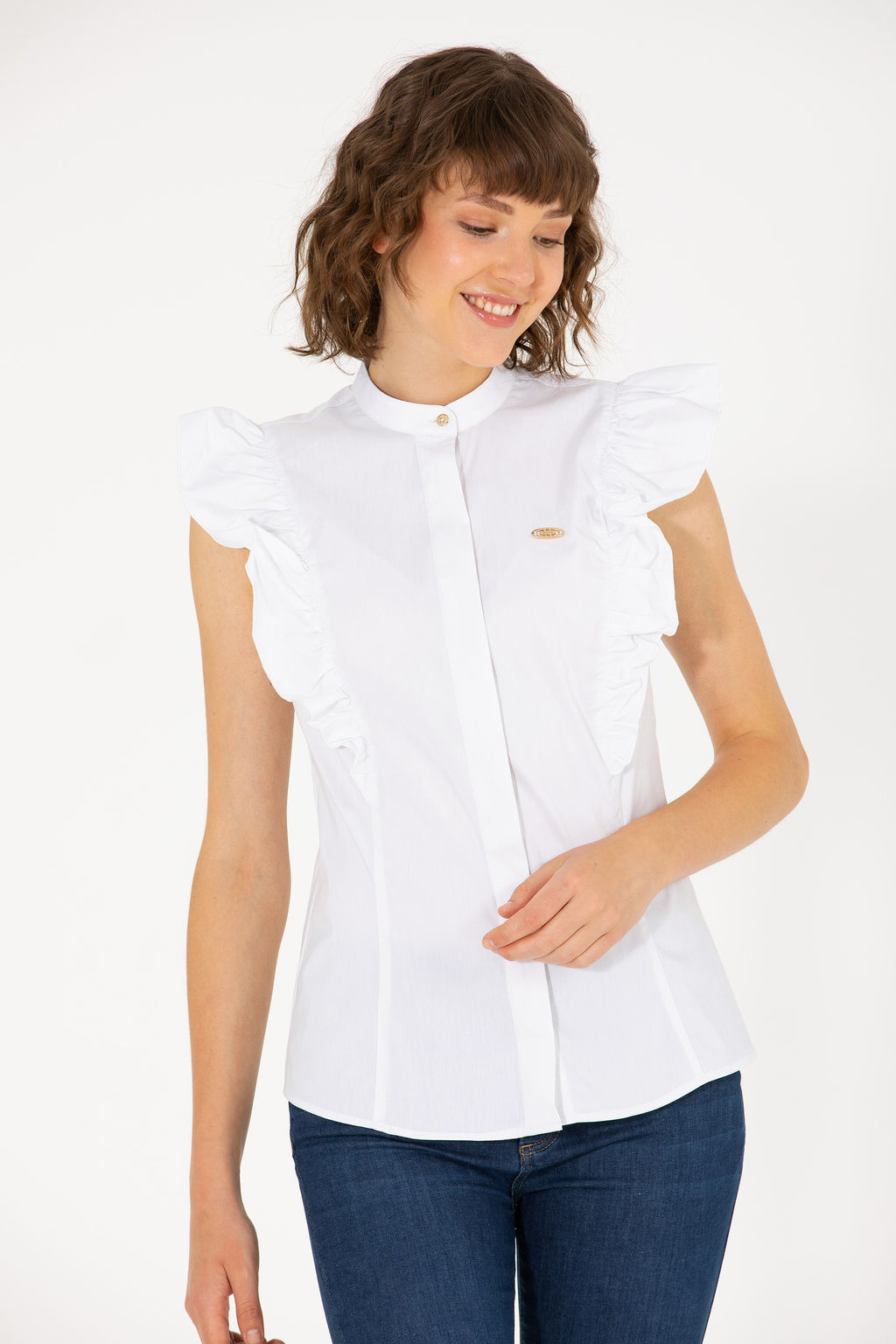 Женская белая рубашка с коротким рукавом - U.s. polo assn фото 15
