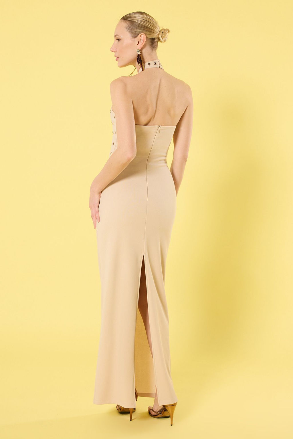 TRENDYOLMILLA Tas Tas Bask? Orme Uzun S?k Abiye & Mezuniyet Elbise TPRSS25AE00105  фото 4