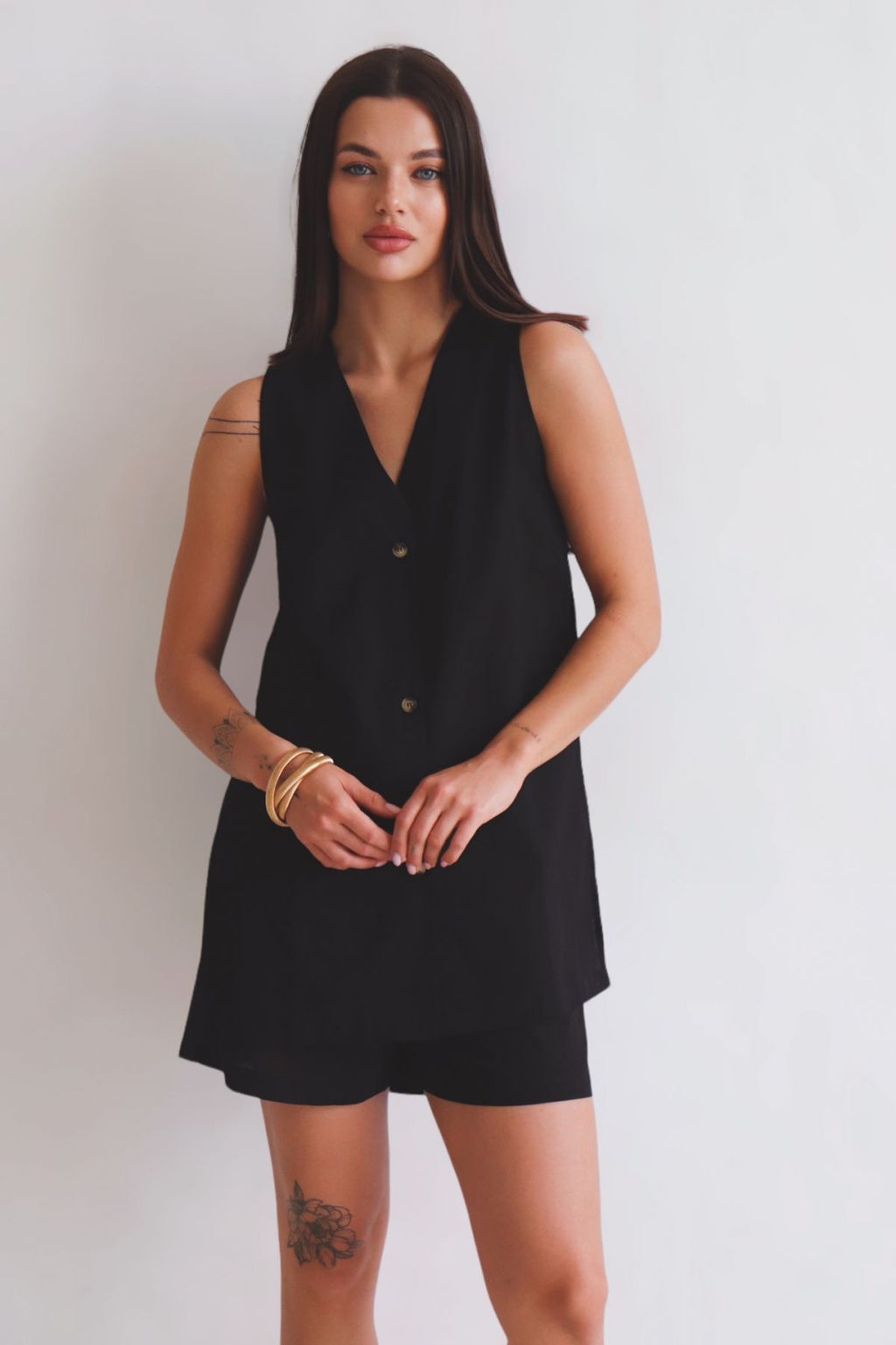 Martichelli Костюм хлопковый летний чёрный  фото 3