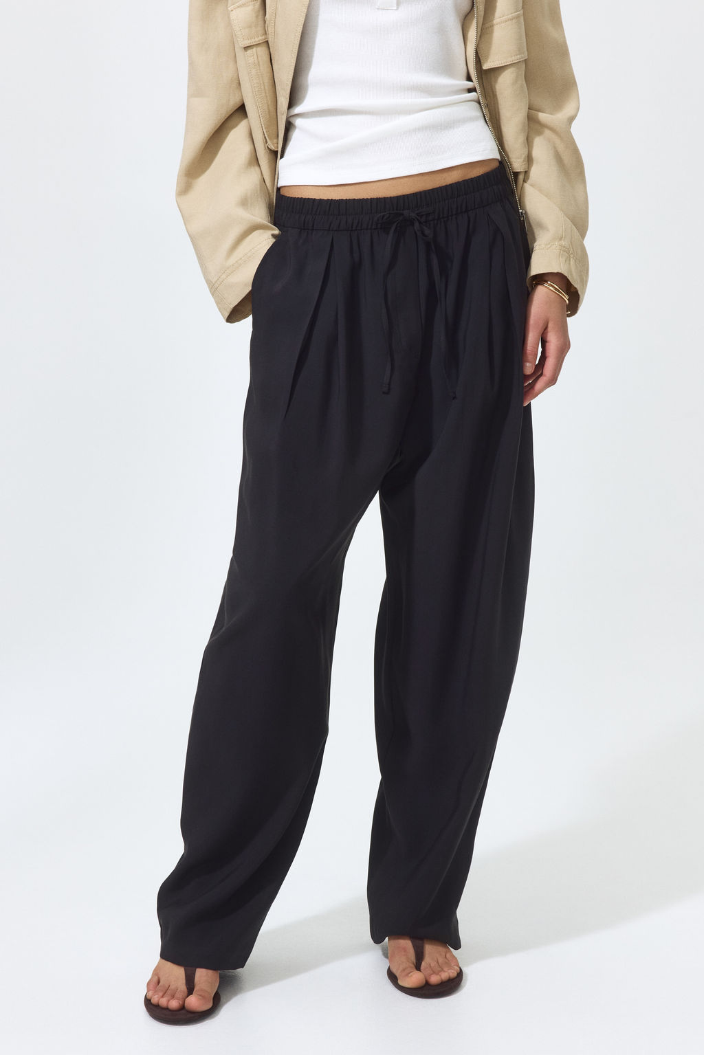 Pantal?n barrel con cord?n de ajuste - H&m фото 7