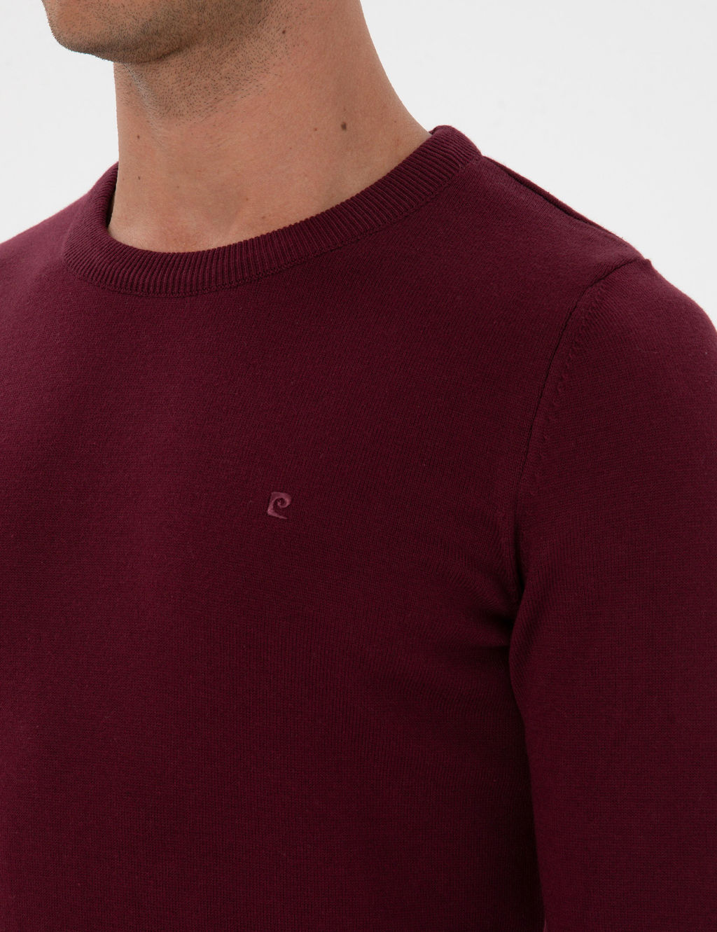 Mor Slim Fit Bisiklet Yaka Basic Triko Kazak - Pierre cardin фото 7