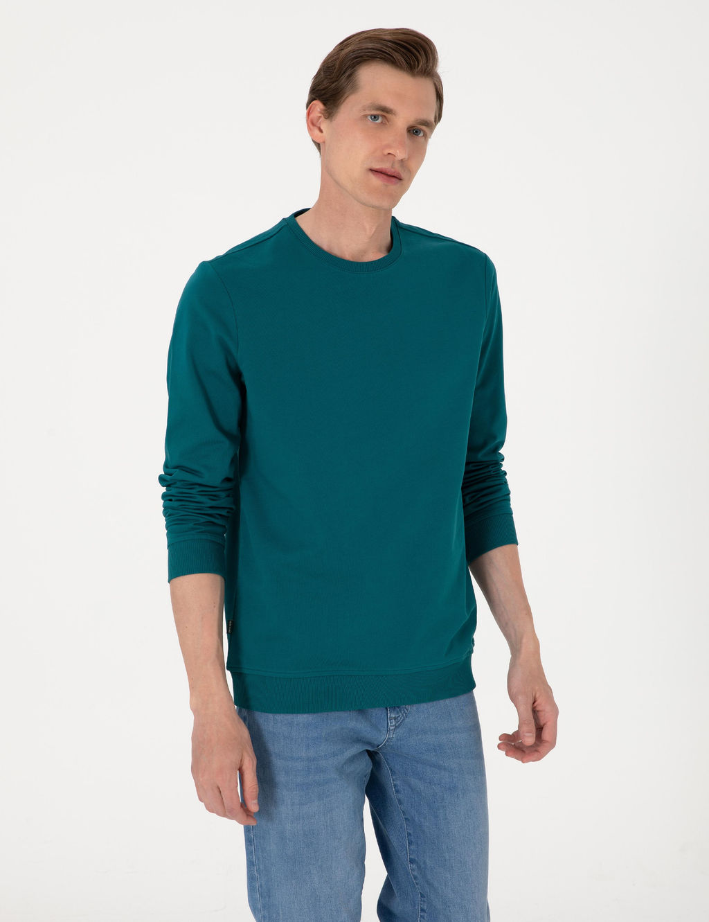 Z_mr_t 2 _plik Regular Fit Bisiklet Yaka Basic Sweatshirt