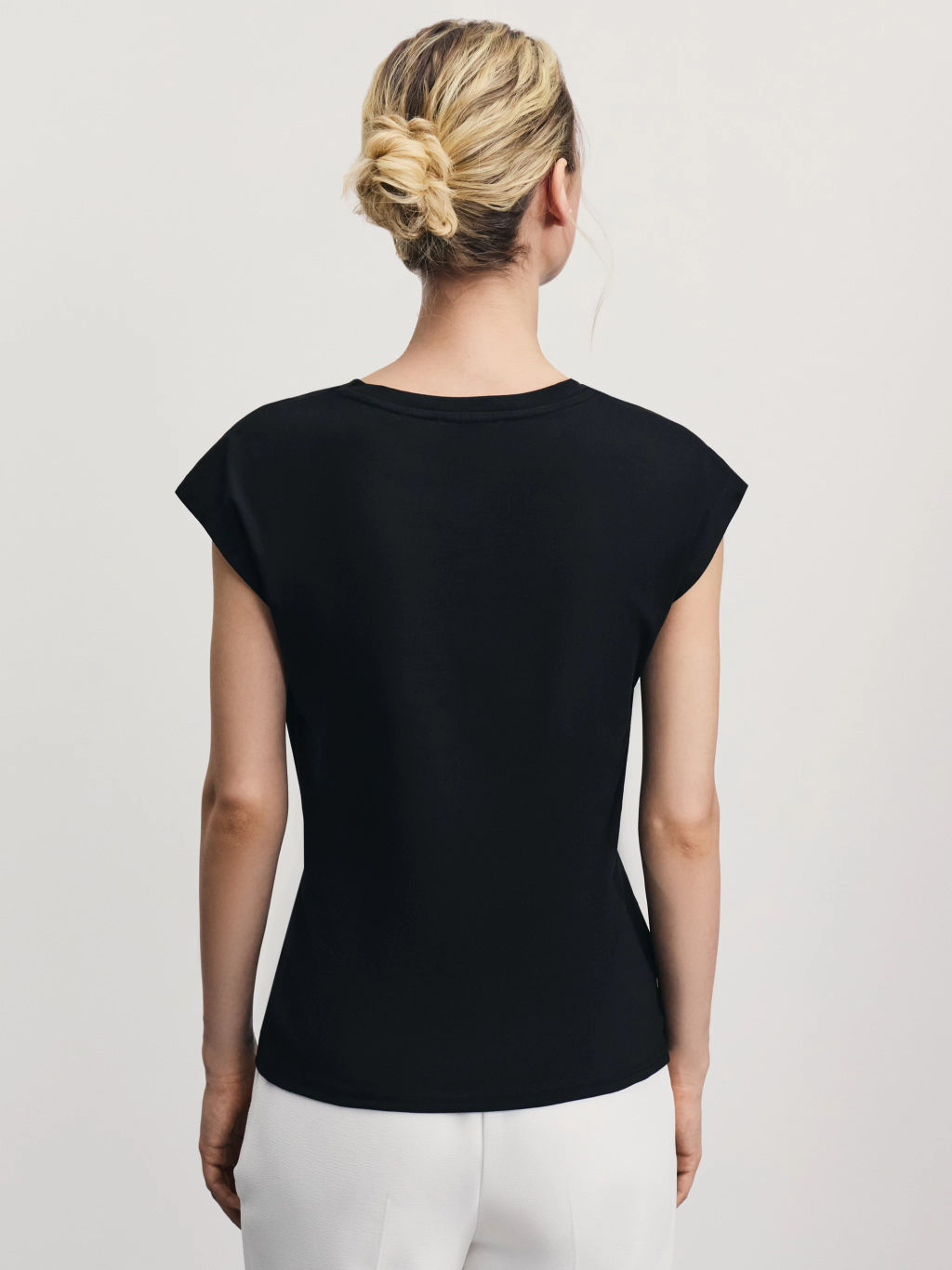 Футболка из хлопка с запахом / Zarina  фото 5