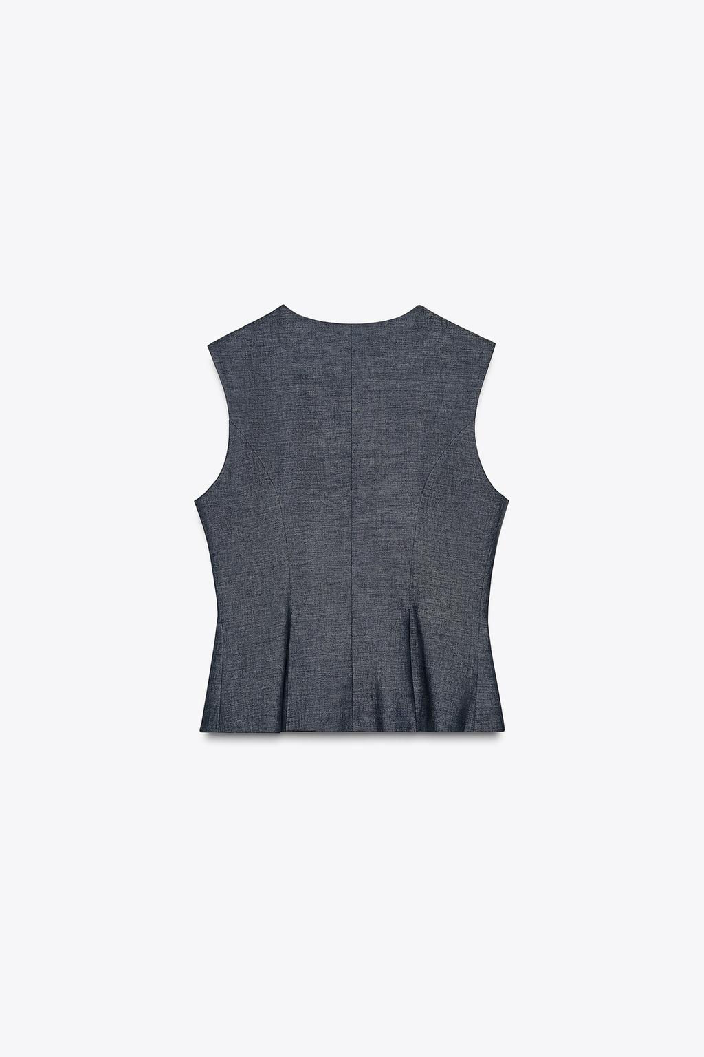 LINEN WAISTCOAT WITH DARTS - Zara фото 6