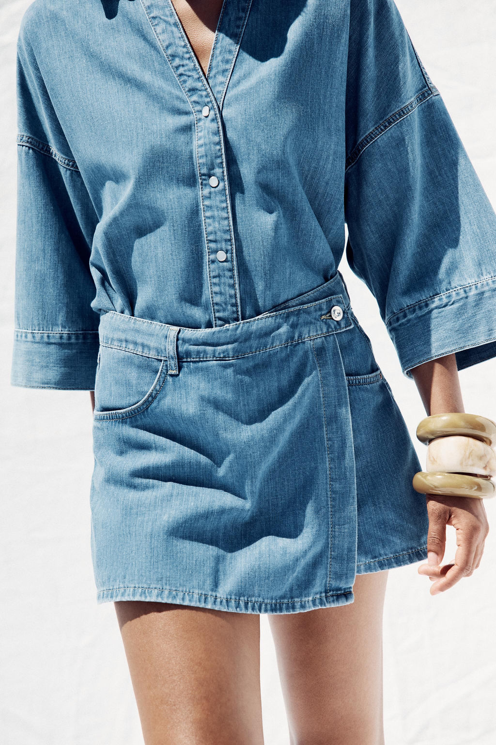 Z1975 WRAP DENIM SKORT - Zara фото 10