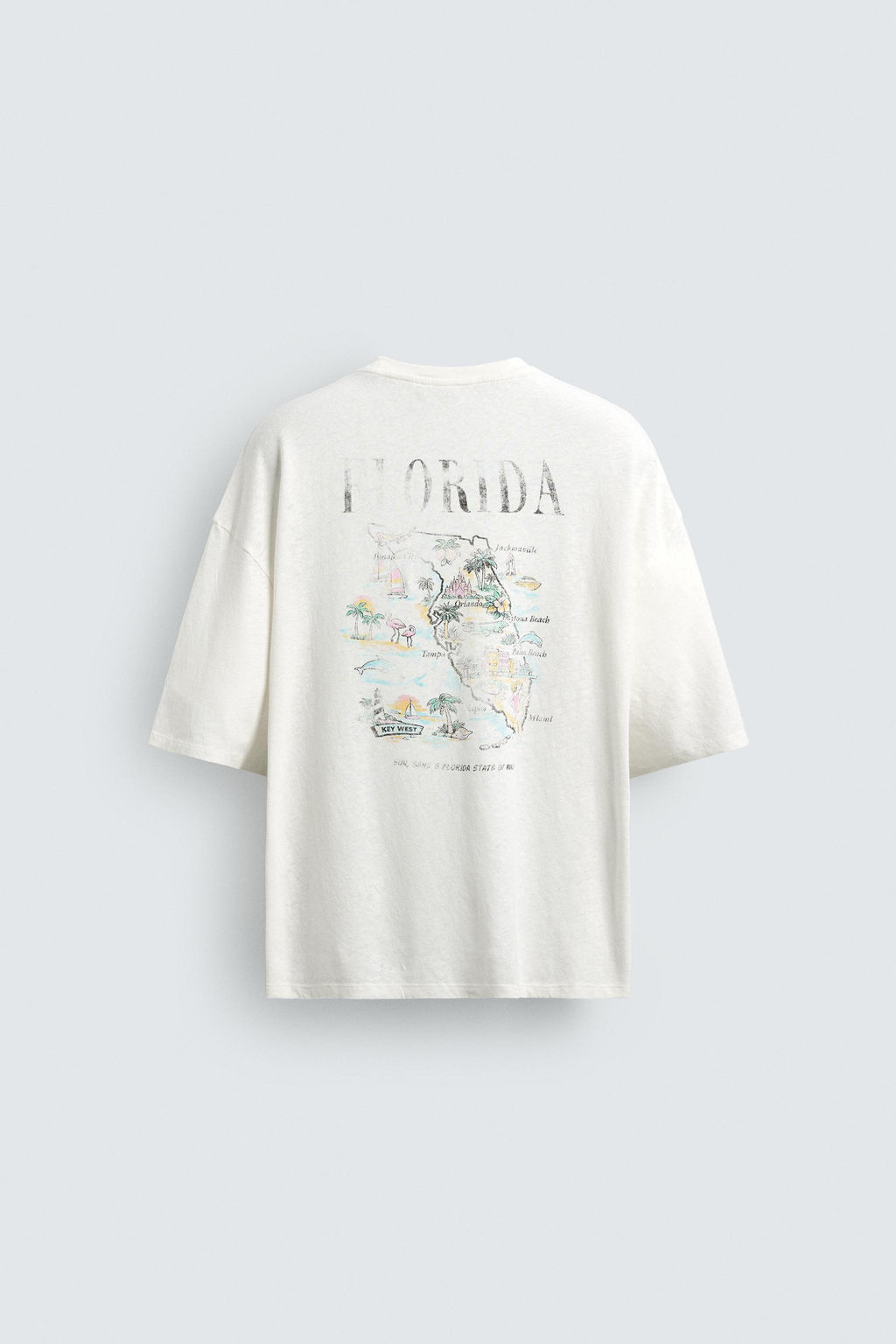 CAMISETA LAVADA ALGOD?N - LINO FLORIDA / Blanco