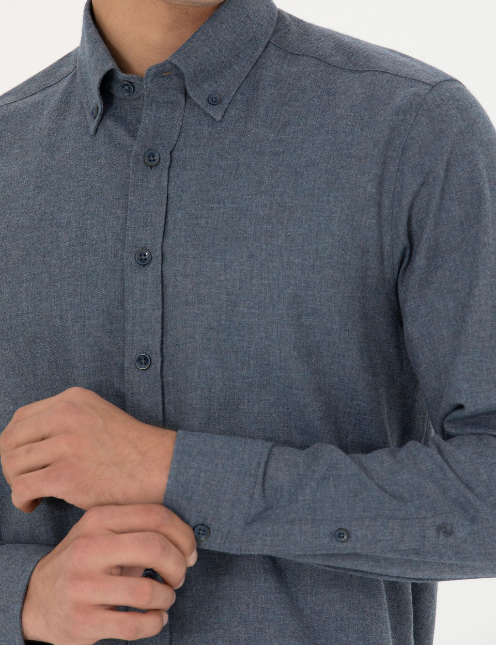 Рубашка Pierre Cardin Regular Fit темно-синяя с длинным рукавом