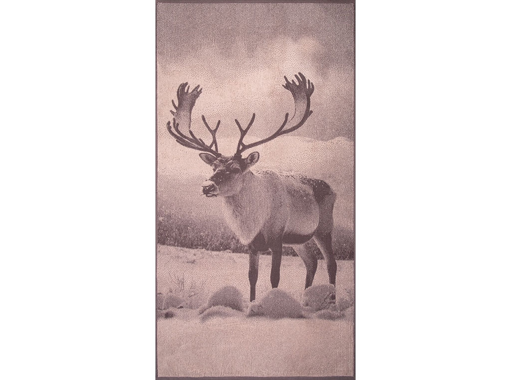 Полотенце махровое 6с102.413ж1 Фото-олень(т.с.мальв1) 81х160см