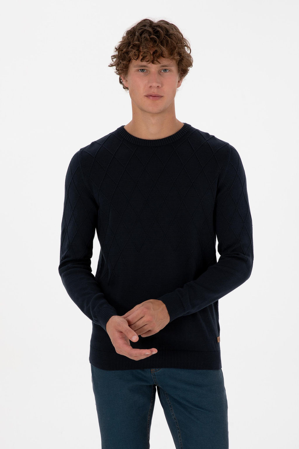 Erkek A__k Lacivert Kazak Sepette S_rpriz _ndirim