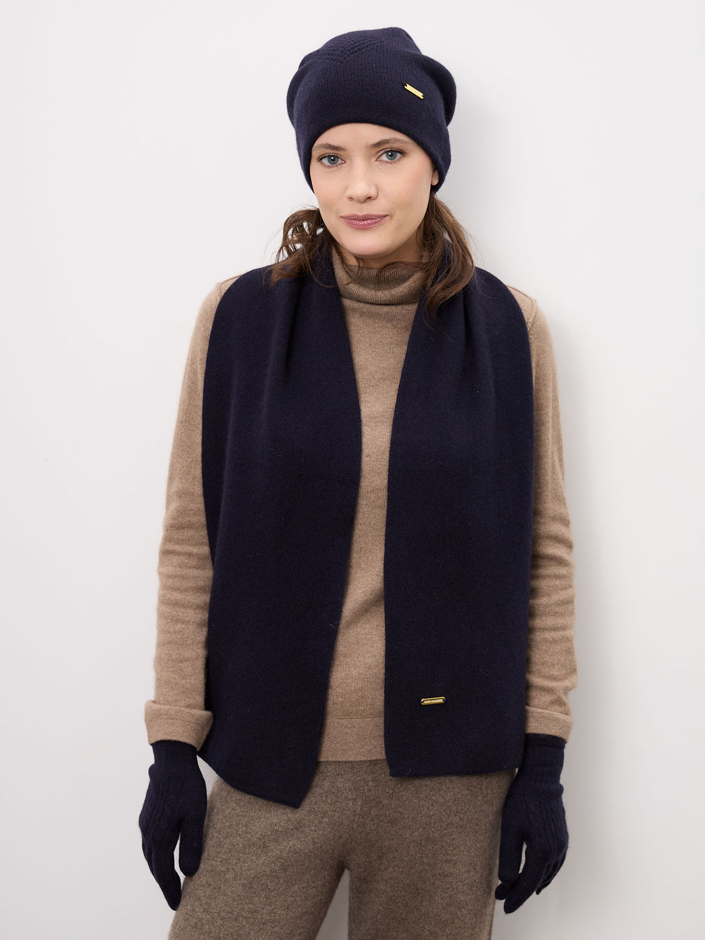 Шарф кашемировый синий