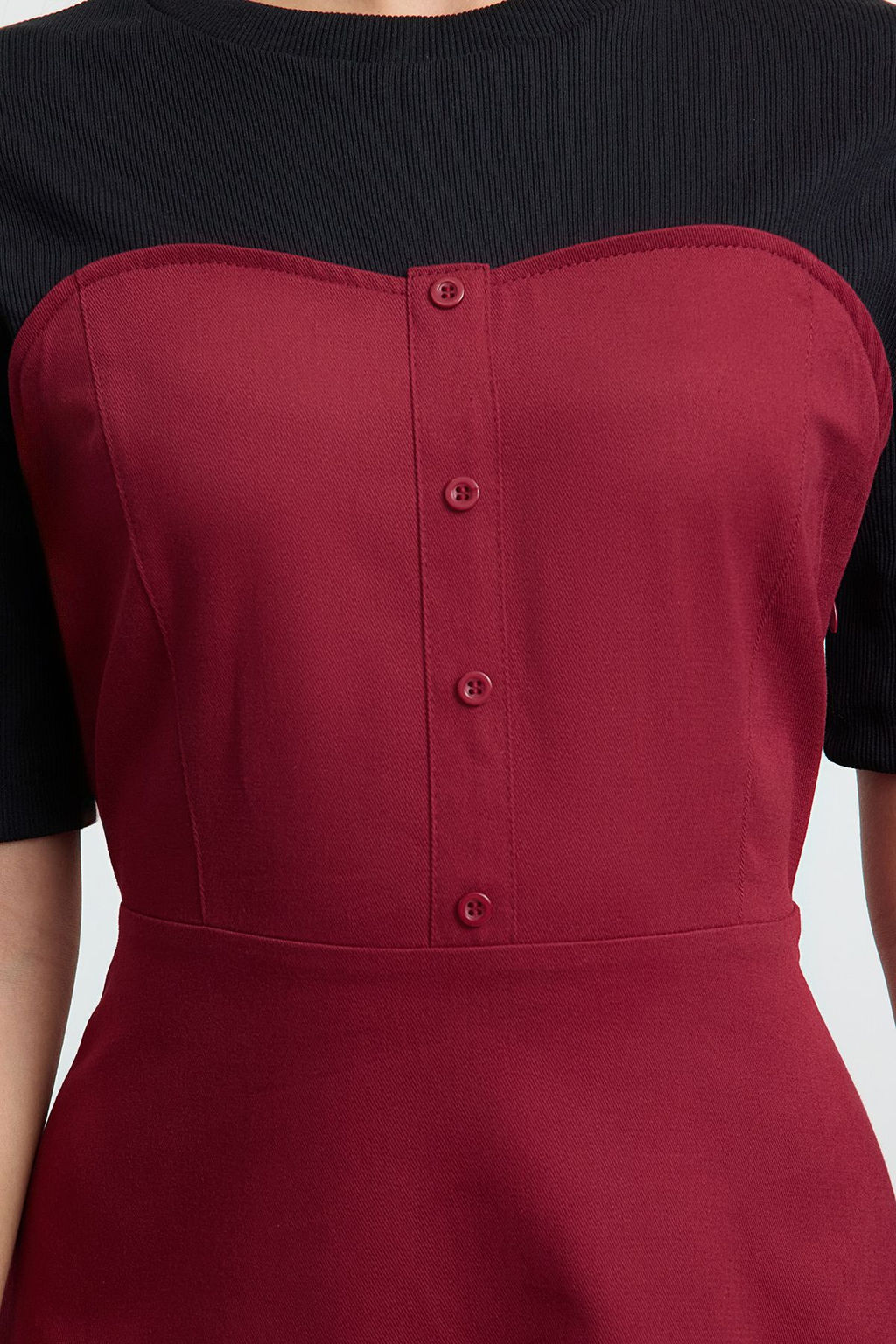 TRENDYOLMILLA Siyah Duz Midi Dokuma Elbise TWOAW25EL00162  фото 4