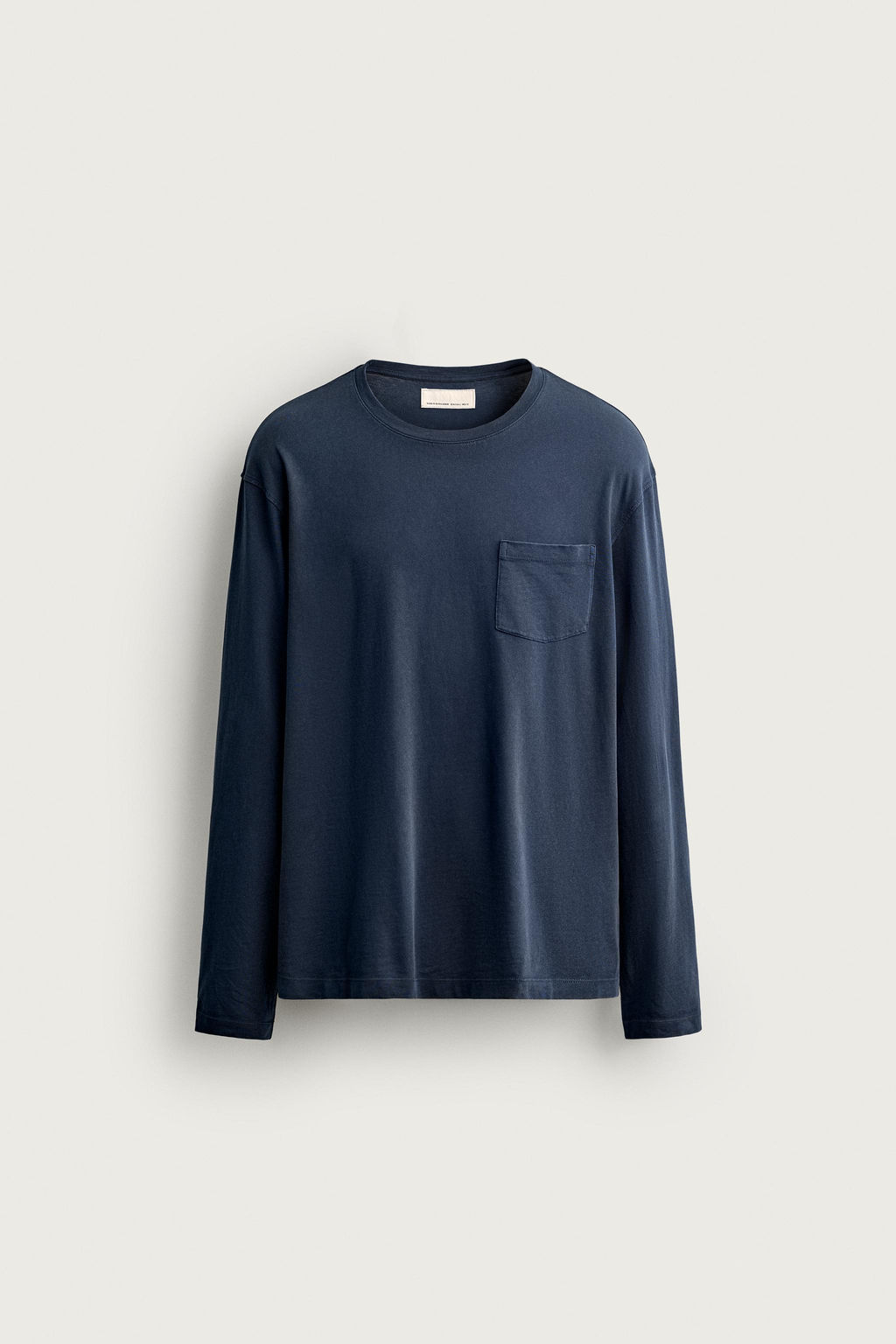 CAMISETA REGULAR FIT MANGA LARGA / Marino - Zara фото 7