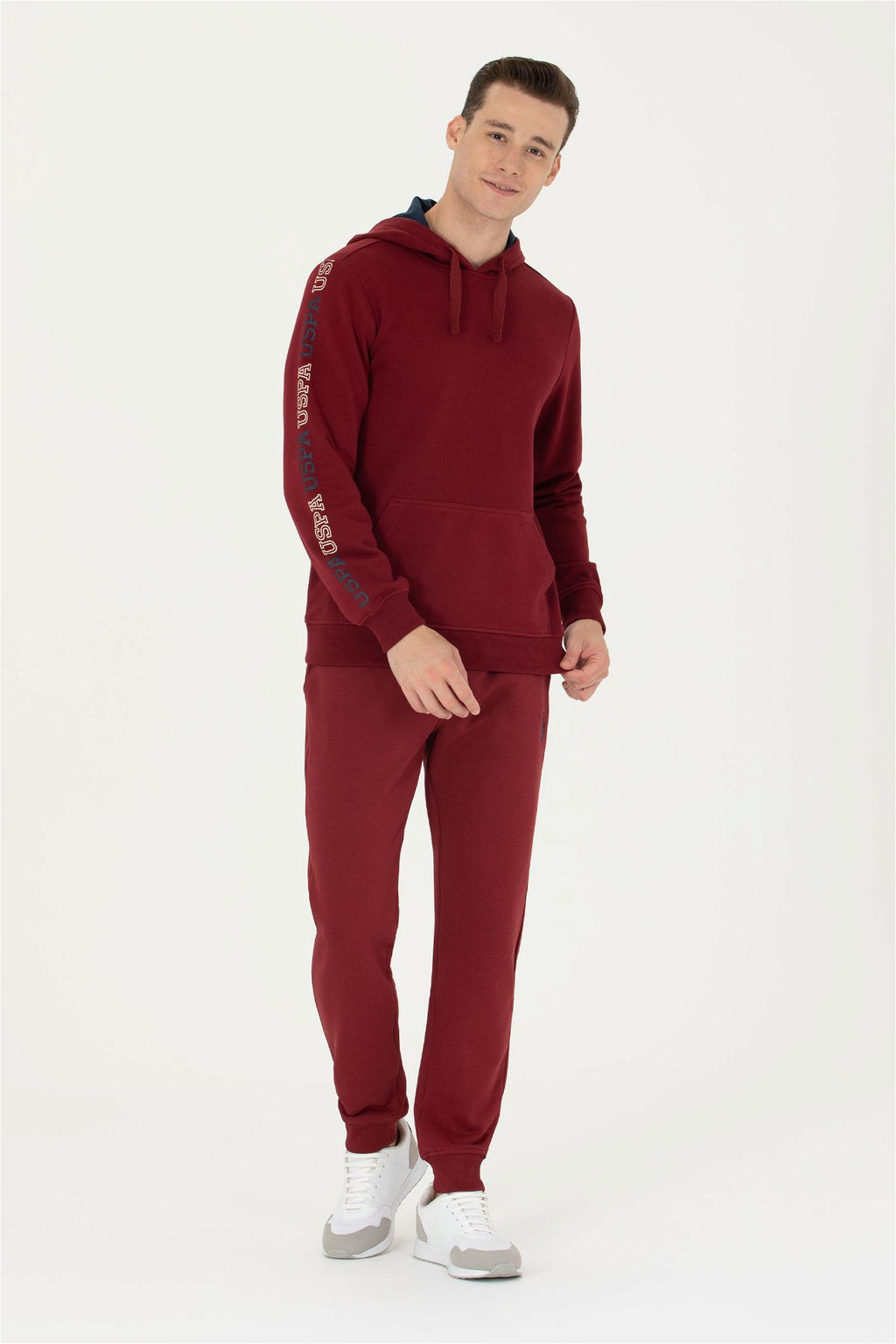 U. S. Polo Assn Мужская бордовая красная толстовка с капюшоном - U.s. polo assn фото 11