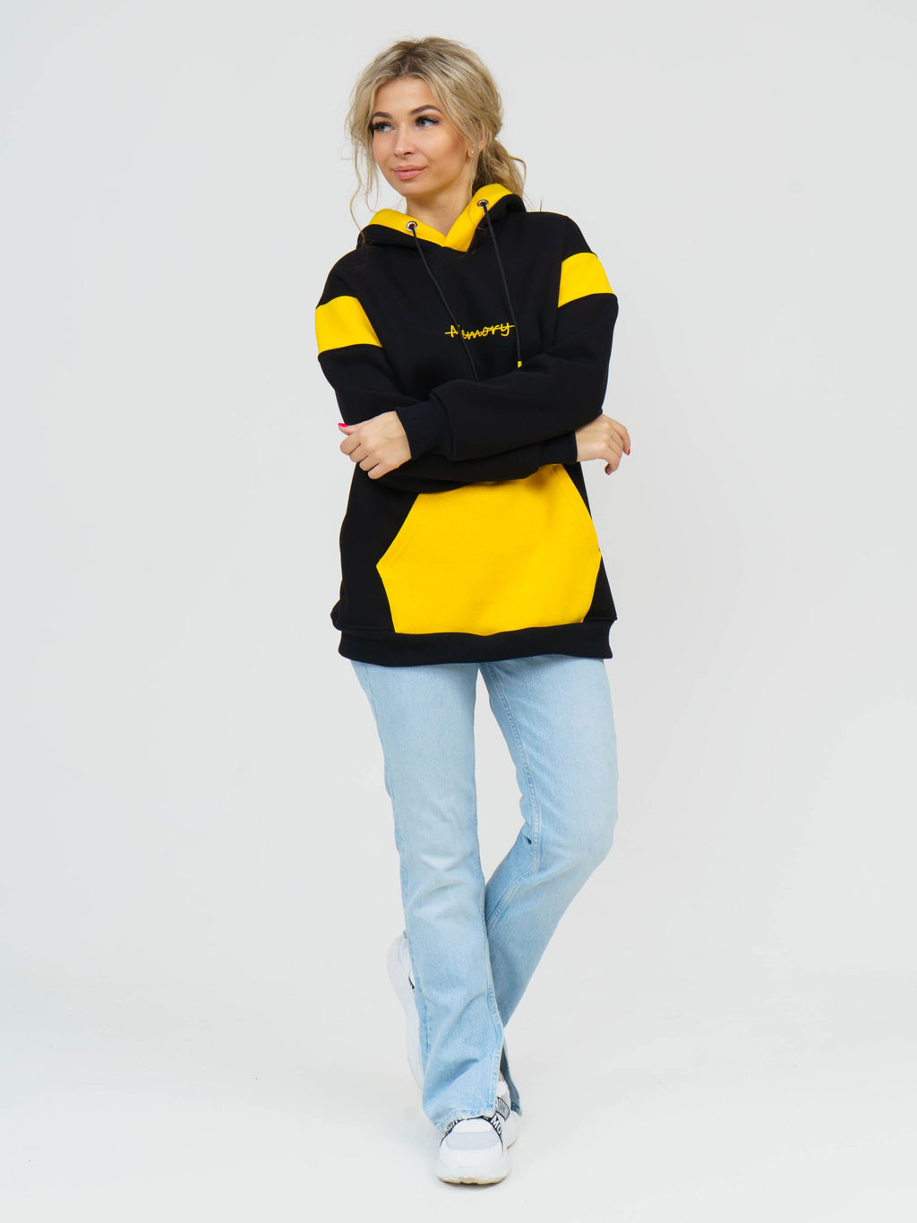 879 Толстовка "черный/желтый"