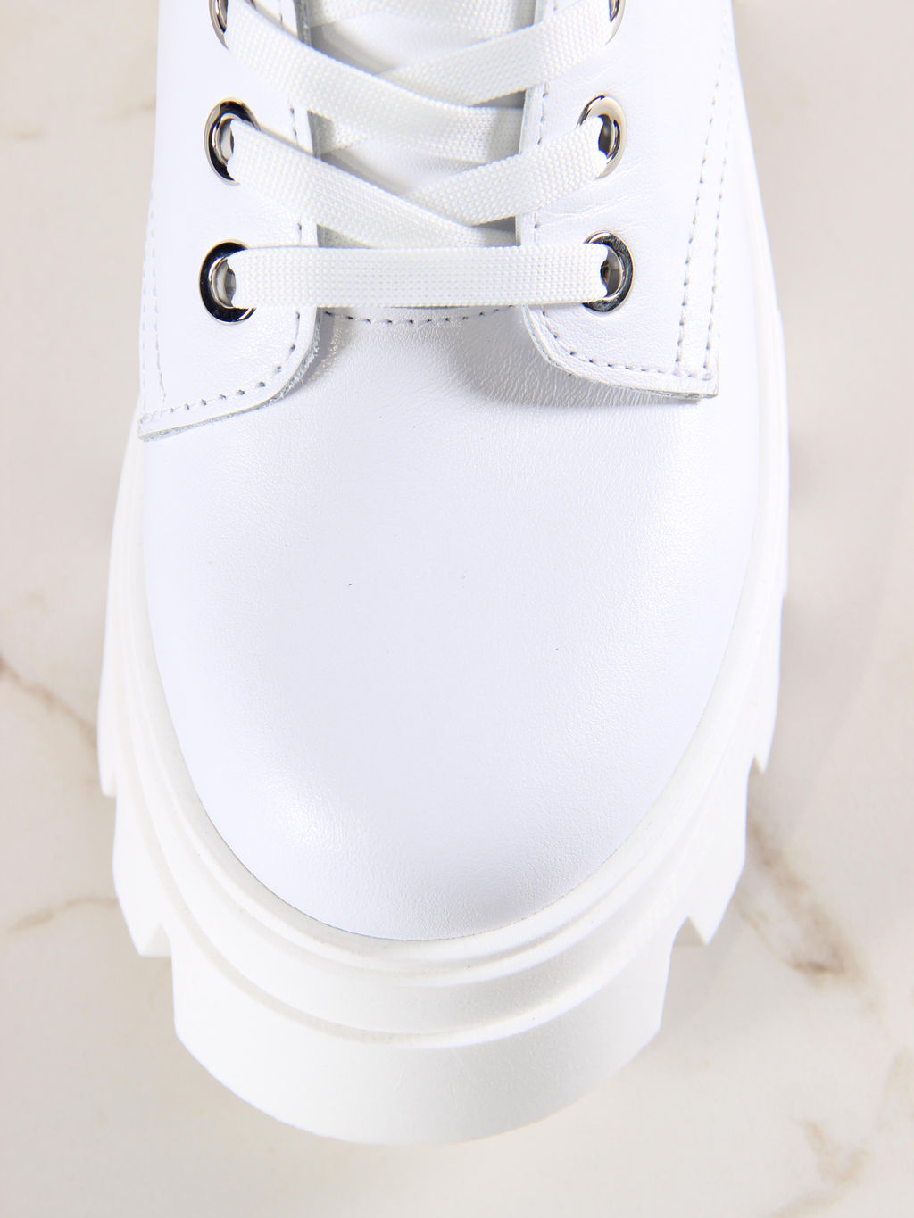 Ботинки 329.зиплайнw.Белый/байка