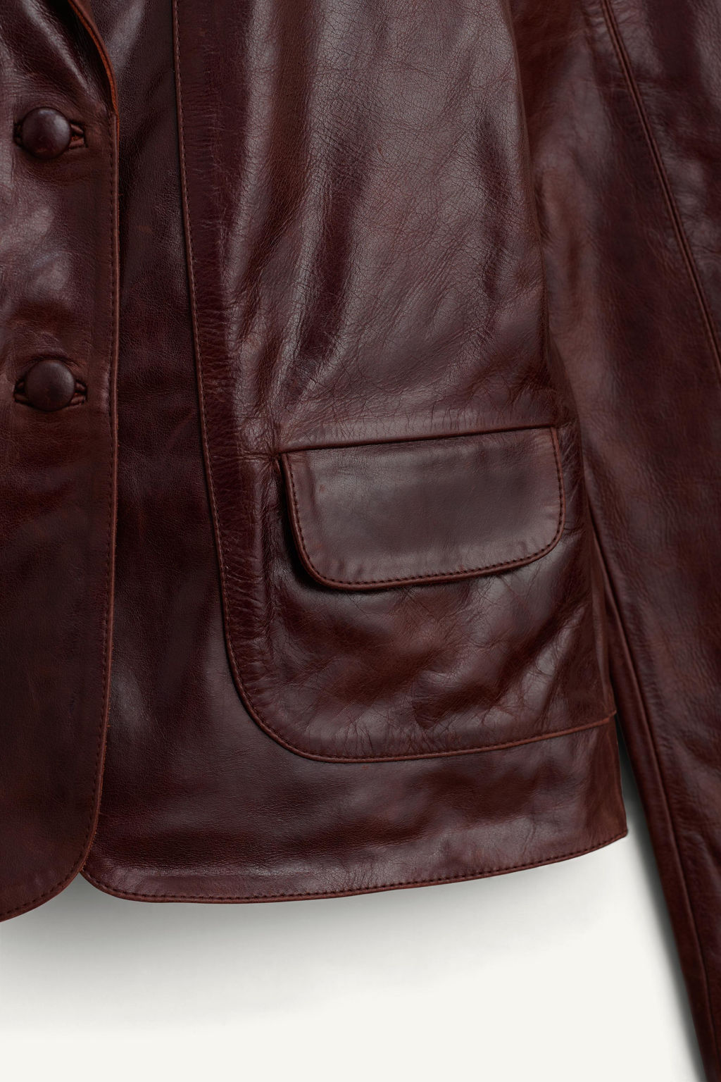 LIMITED EDITION 100% LEATHER CROPPED BLAZER - Zara фото 8