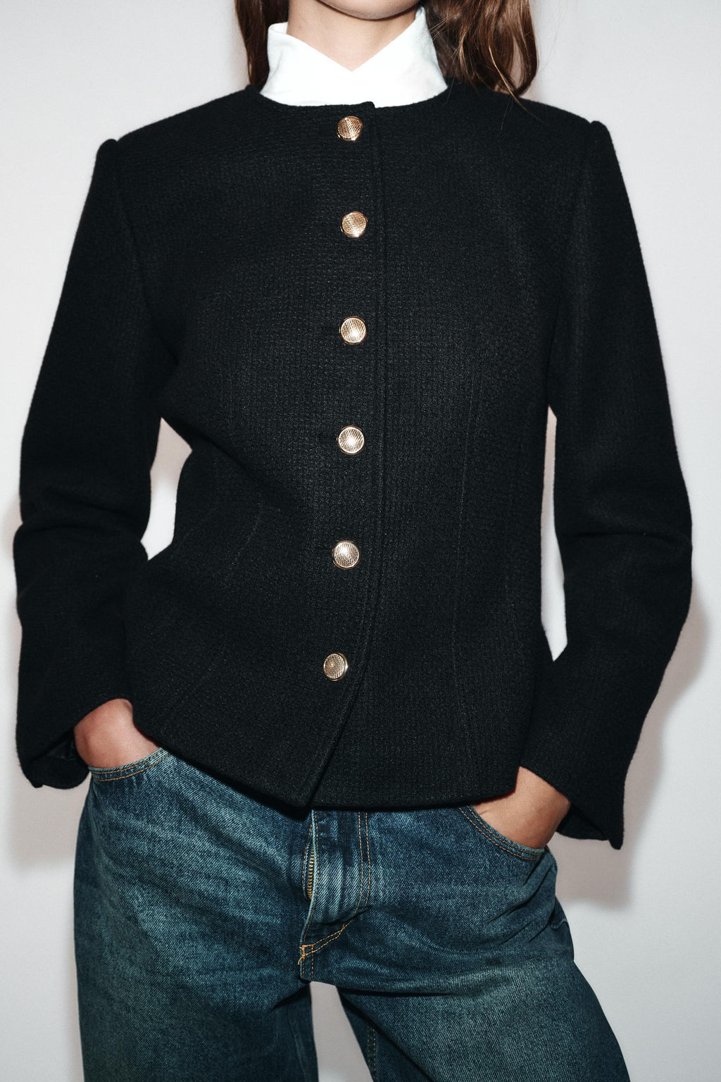 FITTED ROUND NECK BLAZER - Zara фото 3