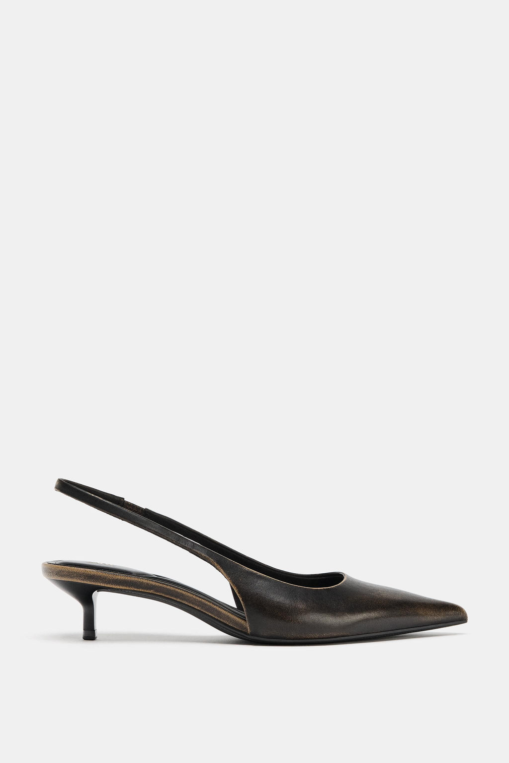 LEATHER SLINGBACK SHOES - Zara фото 7