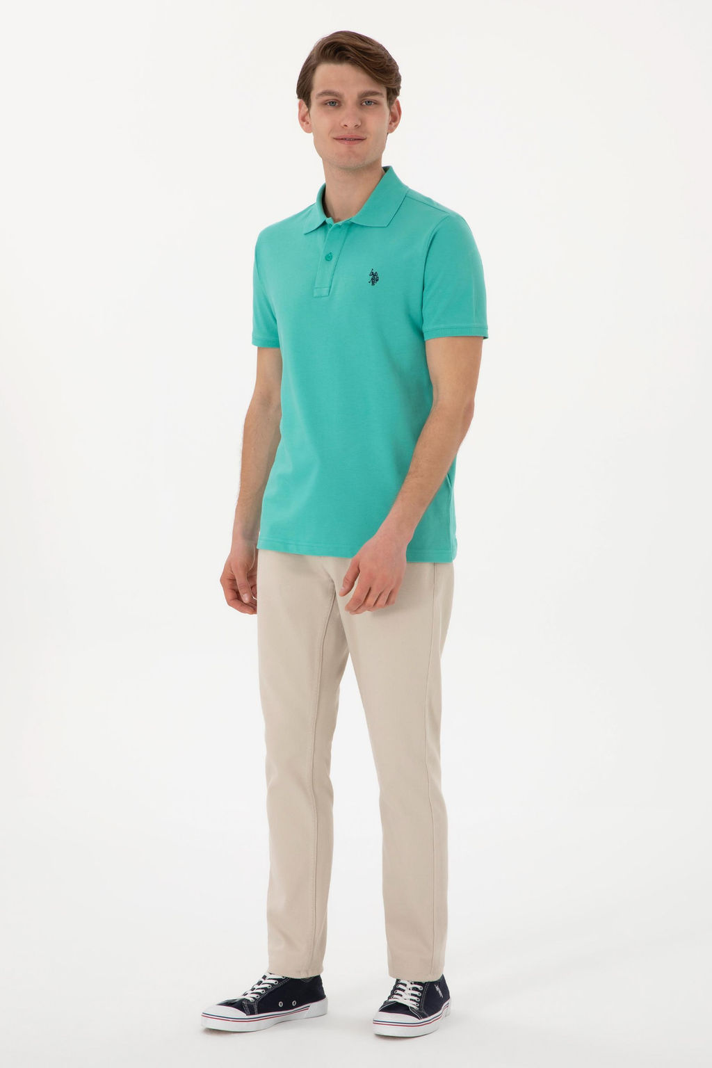 Erkek Slim Fit Polo Yaka Mint Basic Ti__rt - U.s. polo assn фото 4