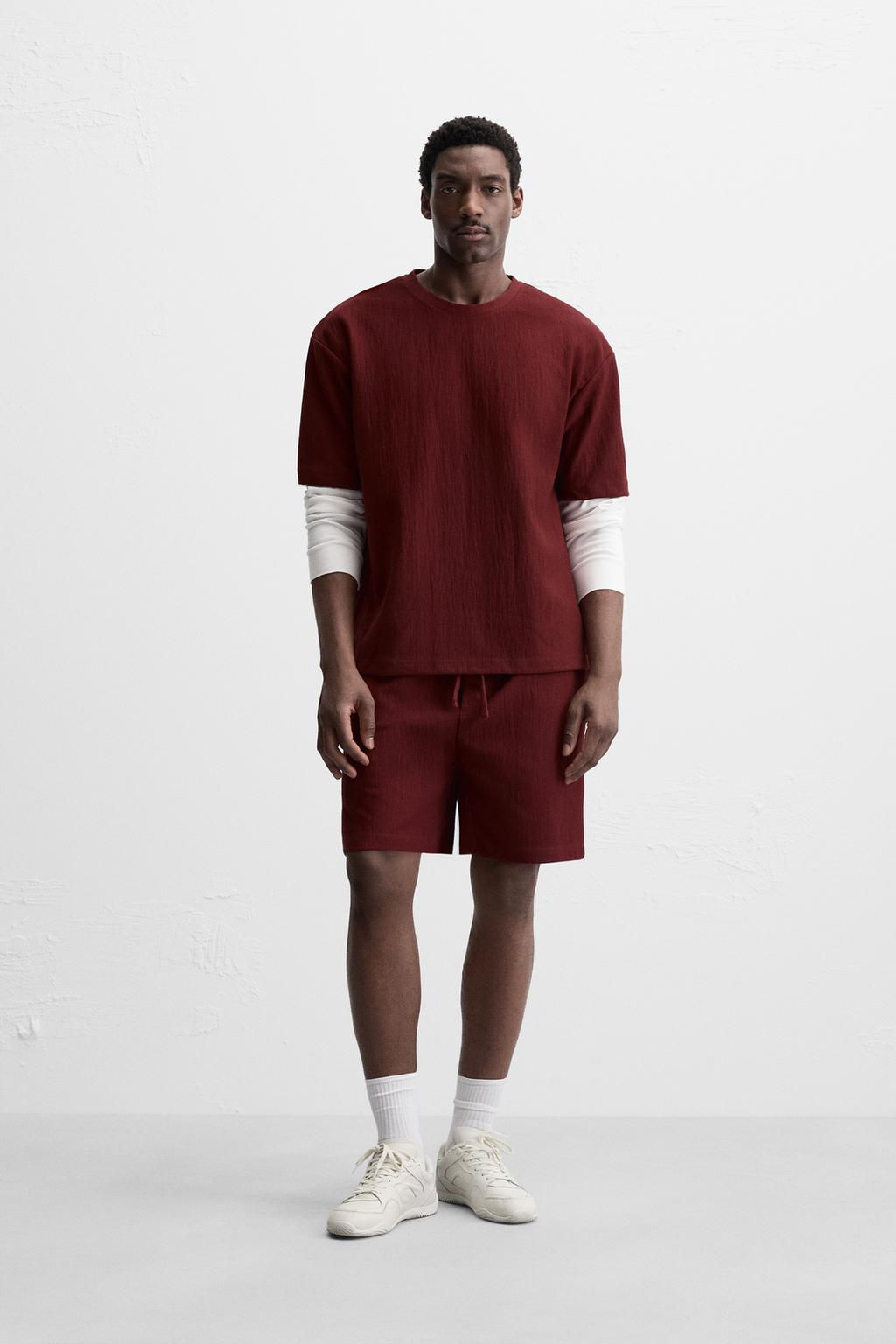 TEXTURED JOGGER BERMUDA SHORTS - Zara фото 9