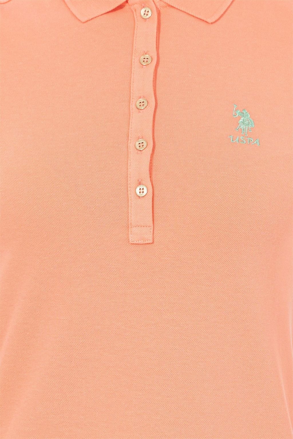 Женское трикотажное платье лососевого цвета - U.s. polo assn фото 5