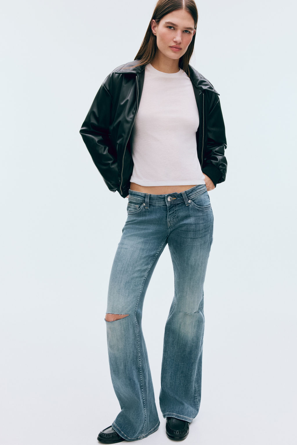 Flared Leg Ultra Low Waist Jeans - H&m фото 9