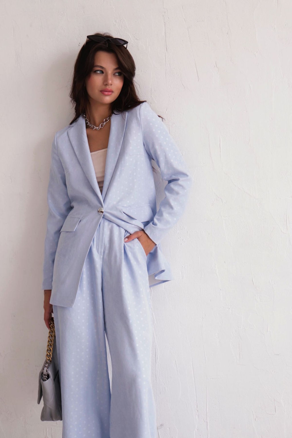 9851 Костюм брючный голубой - Martichelli фото 7