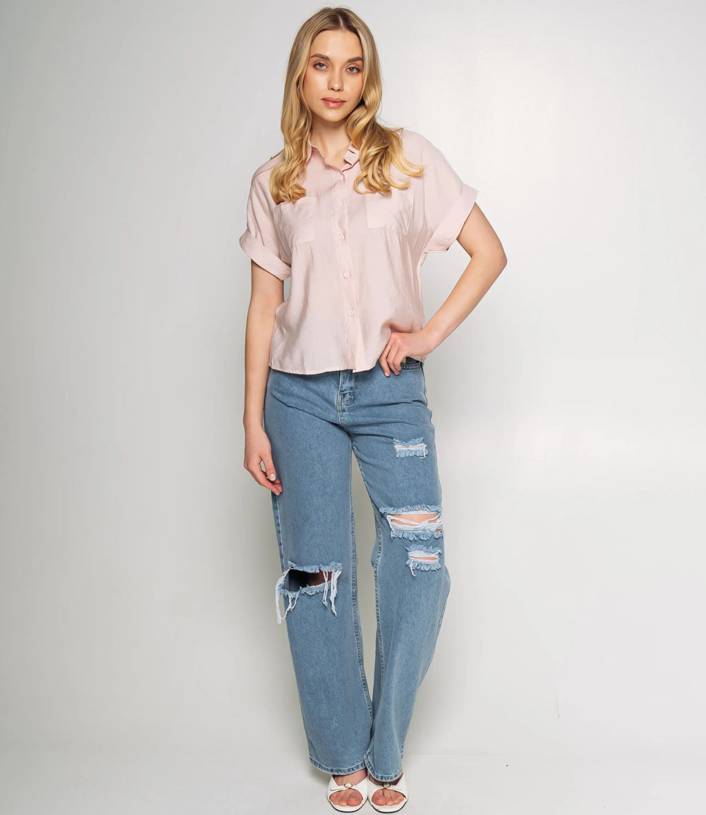 Рубашка #КТ807 (5), пудровый - Dommod фото 4