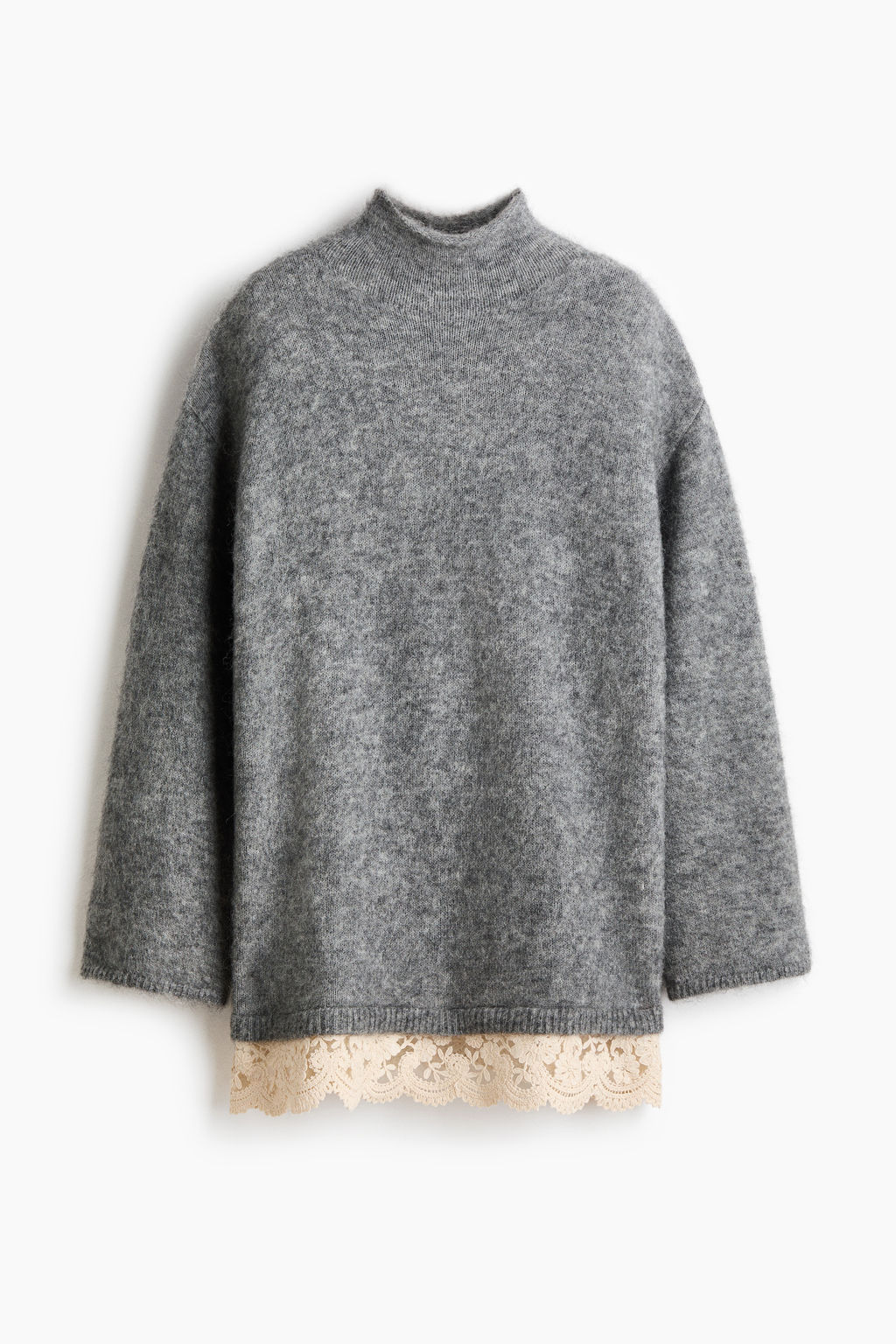 Jersey de mezcla de mohair con ribete de encaje - H&m фото 2