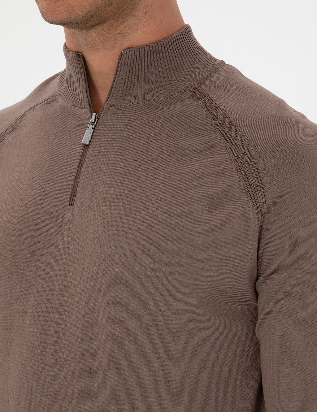 Vizon Slim Fit Dik Yaka Fermuarl_ Triko Kazak - Pierre cardin фото 7