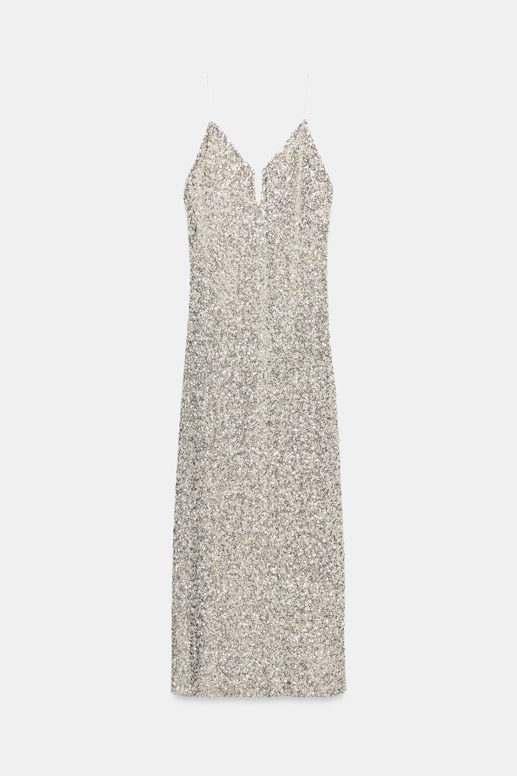 VESTIDO MIDI LENTEJUELAS ZW COLLECTION / Plata - Zara фото 6