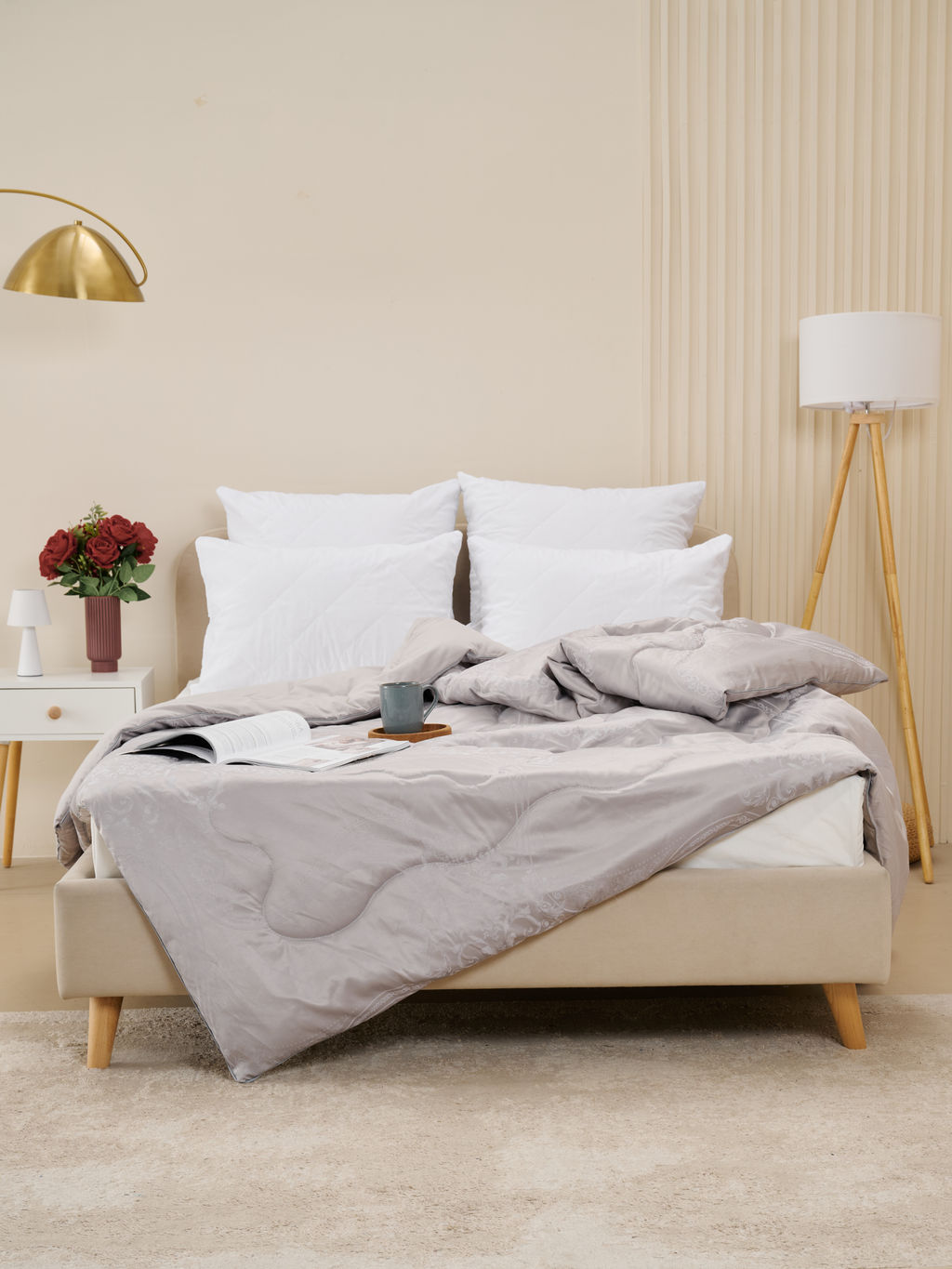 Одеяло Сатин-Жаккард - Серебро 172x205