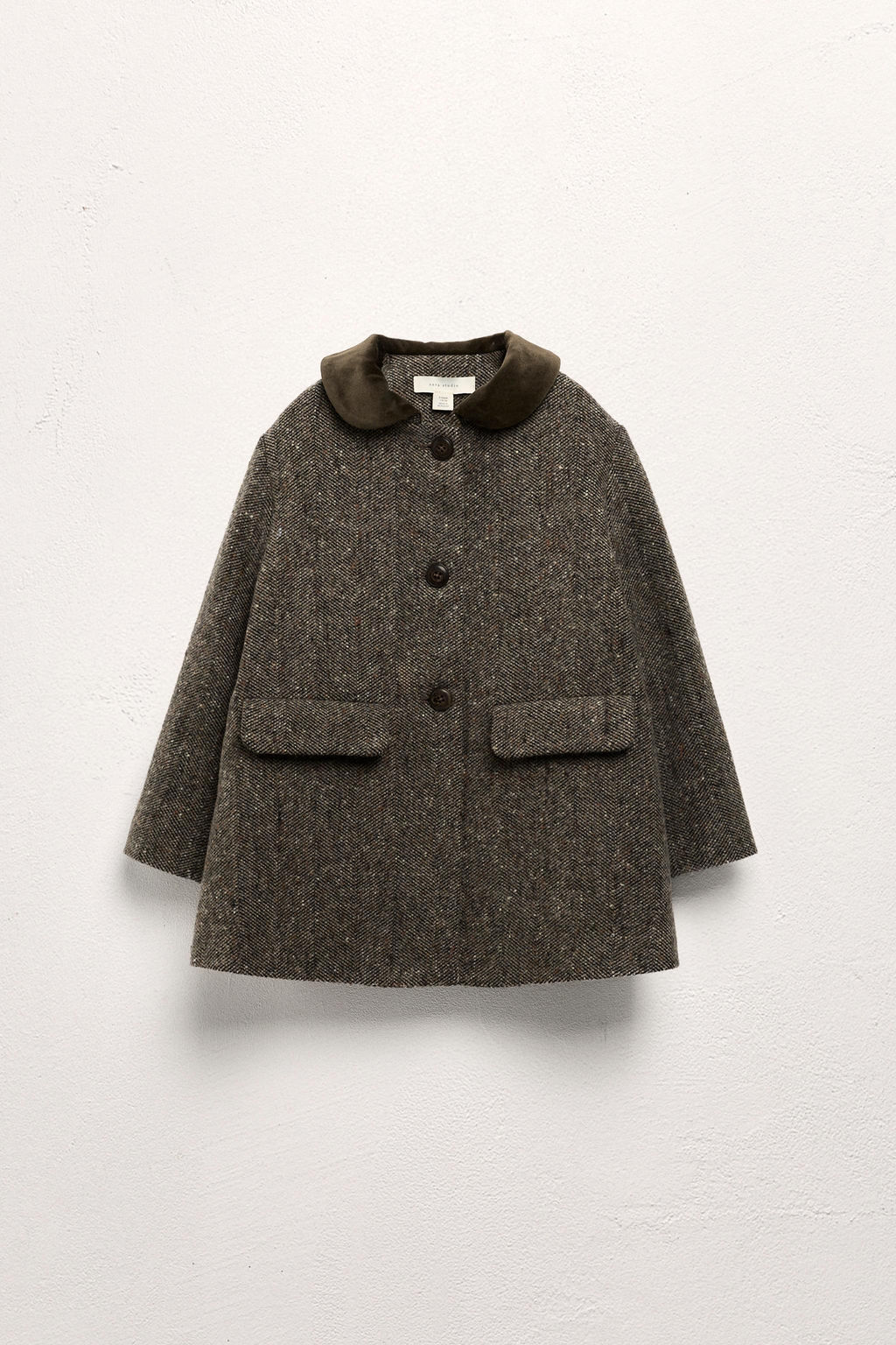 2-5 YEARS / LIMITED EDITION VELVET PETER PAN COLLAR COAT WITH WOOL
