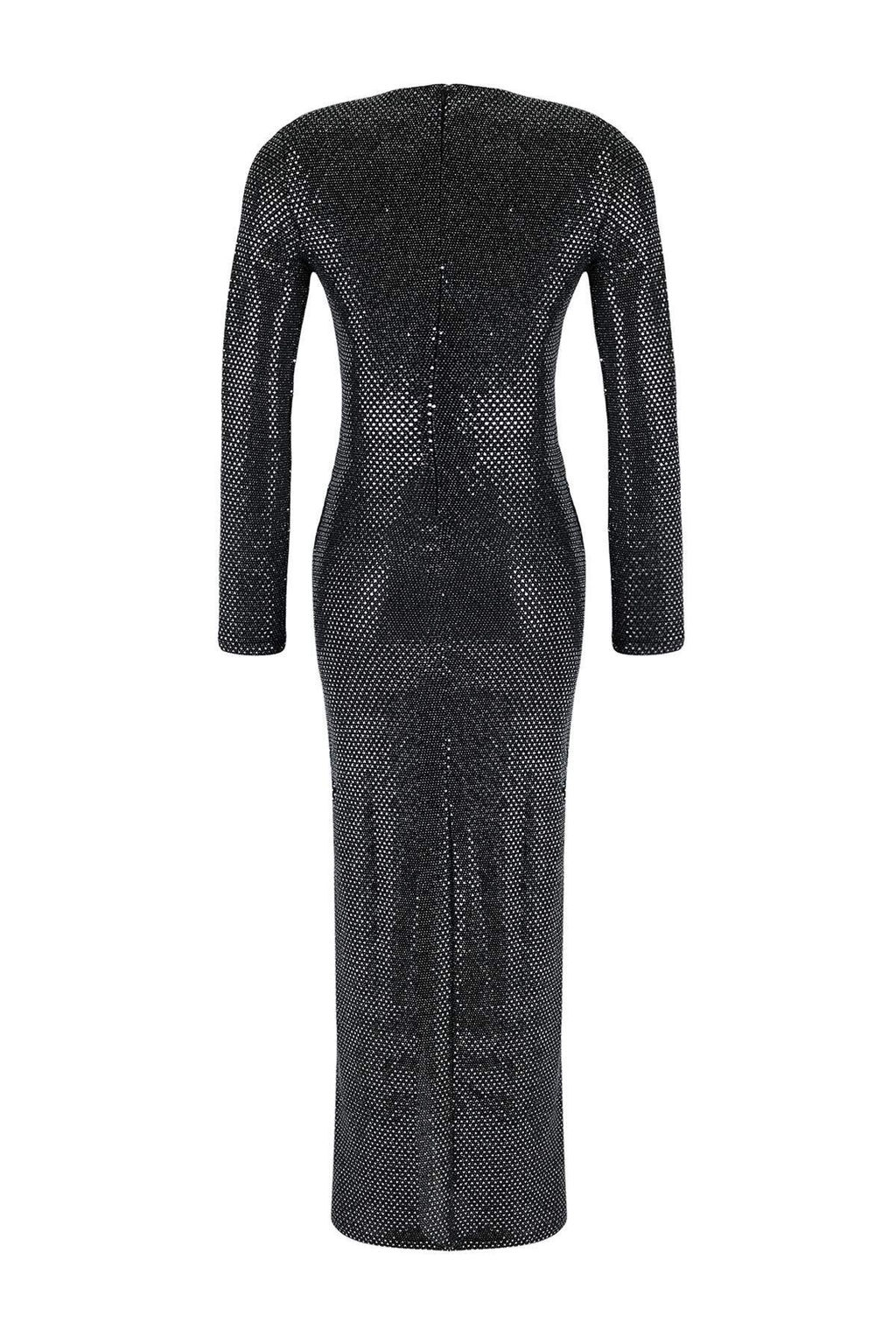 Gri Vucuda Oturan Payet Midi Astars?z Party Elbise TPRAW26EL00123