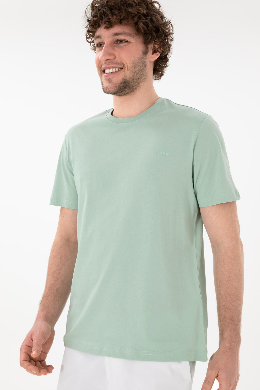 Erkek Regular Fit Bisiklet Yaka Su Ye_ili Basic Ti__rt Sepette S_rpriz _ndirim - U.s. polo assn фото 4