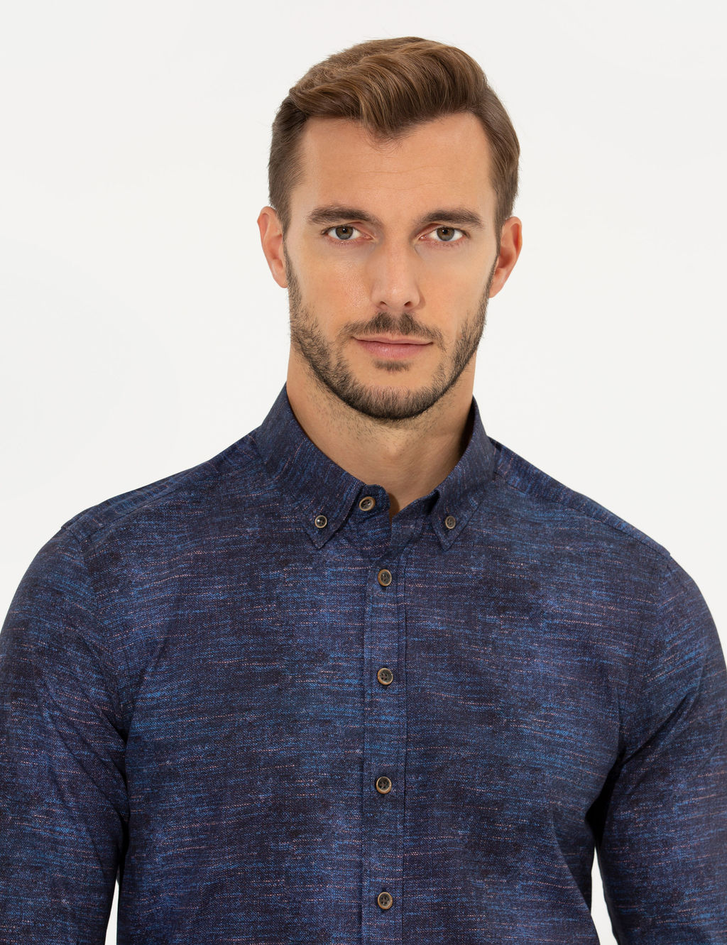 Lacivert Slim Fit Uzun Kollu G_mlek