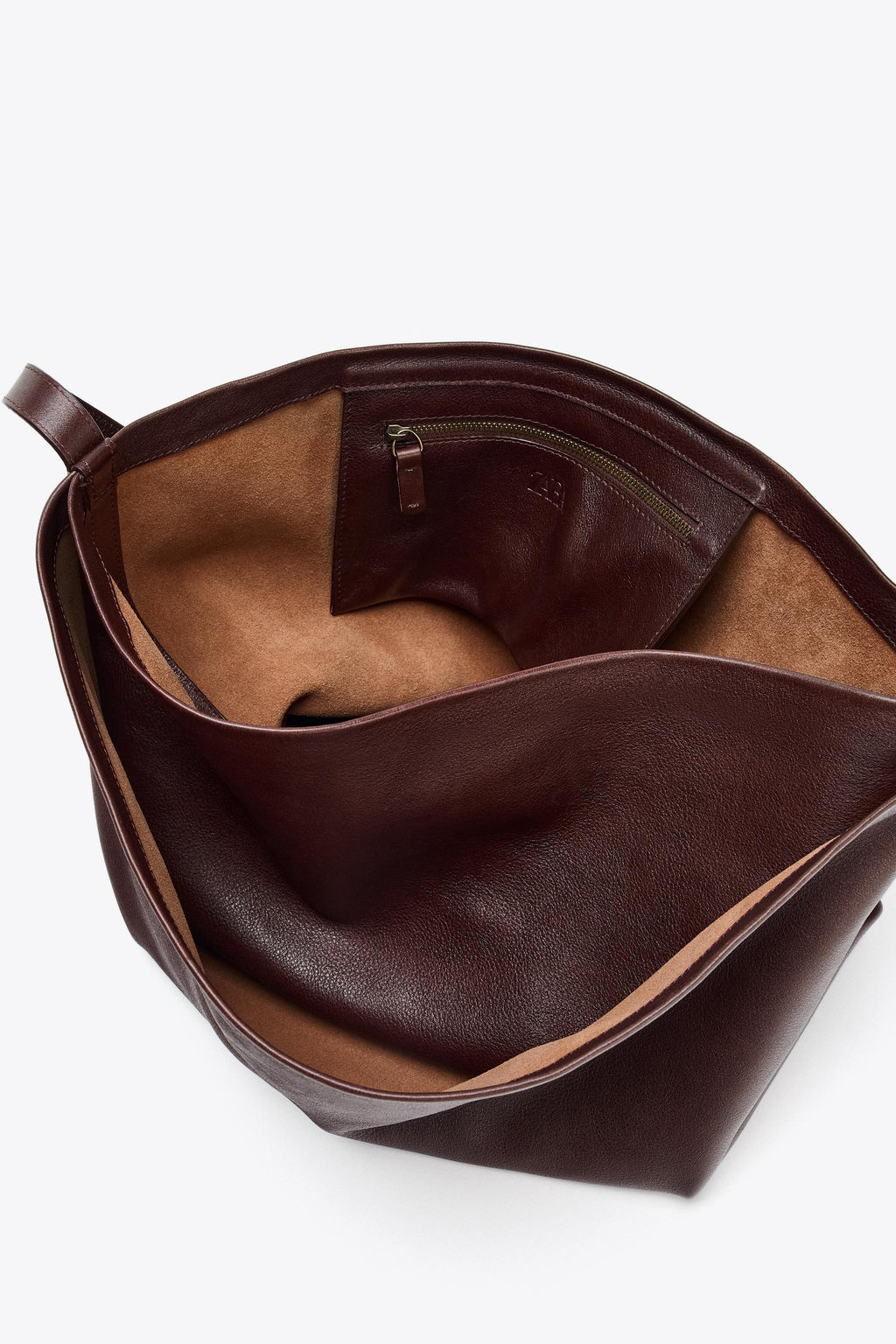 DOUBLE COMPARTMENT LEATHER BUCKET BAG - Zara фото 9