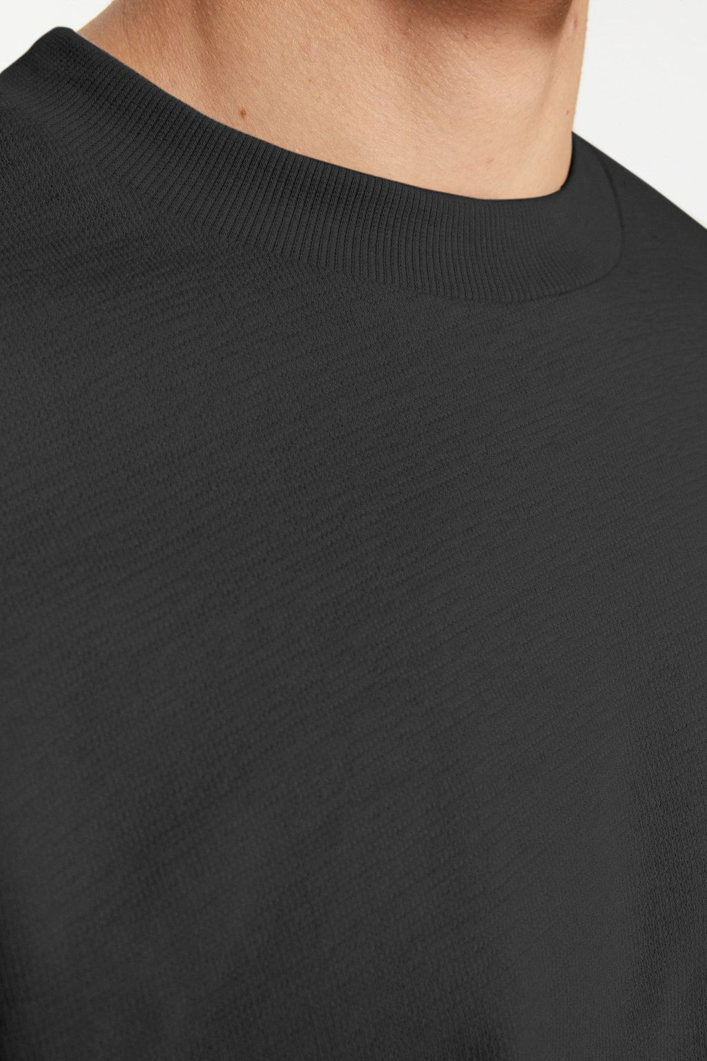TRENDYOL MAN Limited Edition Antrasit Oversize/Genis Kesim Etiket Islemeli Dokulu Tok T-shirt TMNSS23TS00074 - Trendyolmilla фото 6