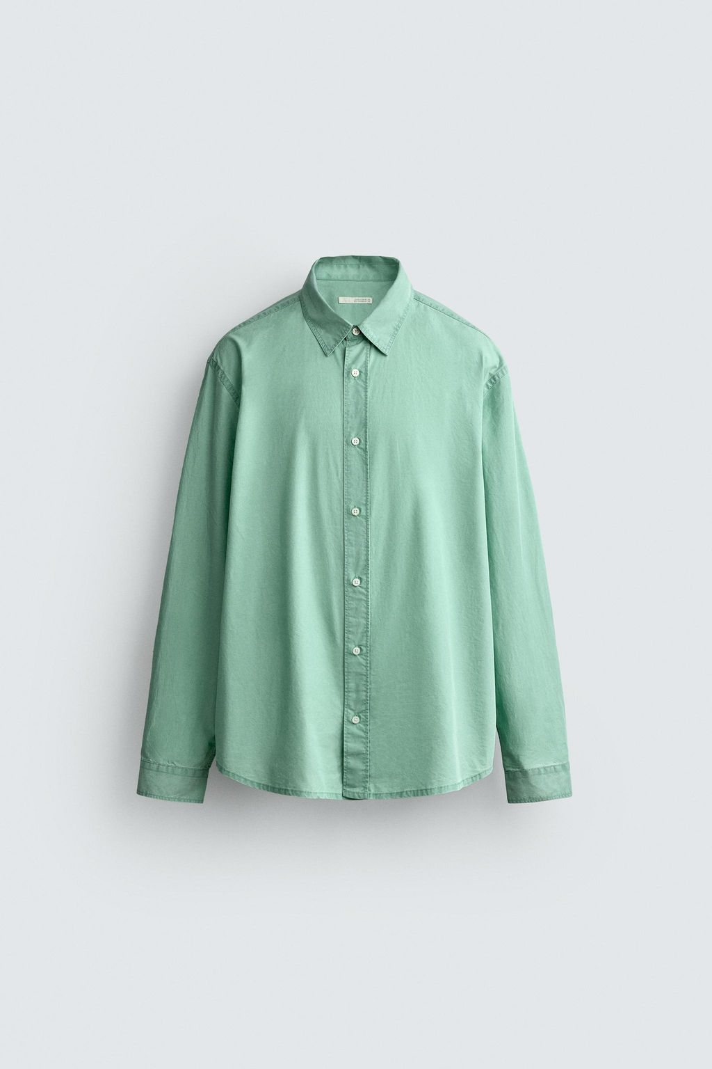 CAMISA LAVADA REGULAR FIT / verde lavado