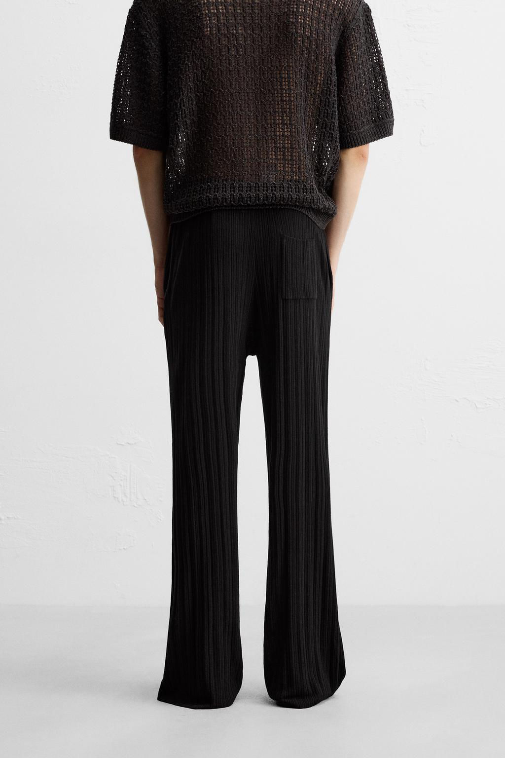 TEXTURED KNIT TROUSERS - Zara фото 3