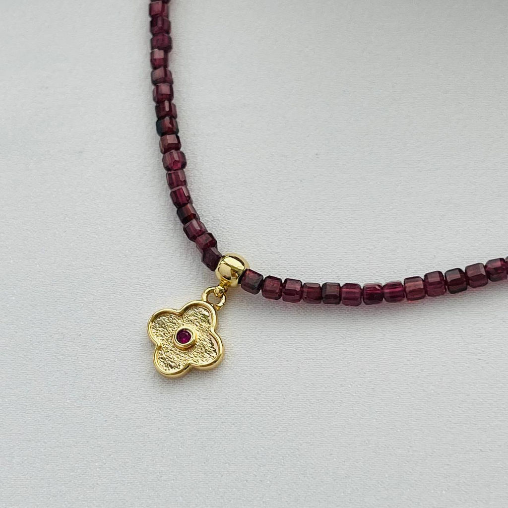 Колье из Граната с подвеской 45 см +