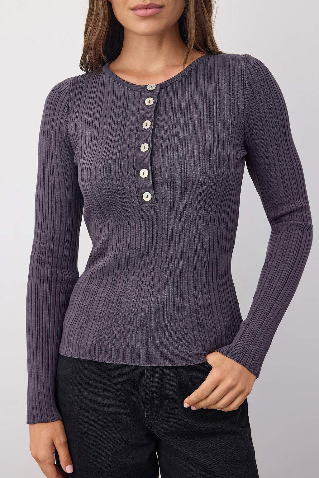 Wardrobe Essentials Antrasit Fitted/Vucuda Oturan Fitilli Triko Kazak | TWOAW26KZ00083 - Trendyolmilla фото 3
