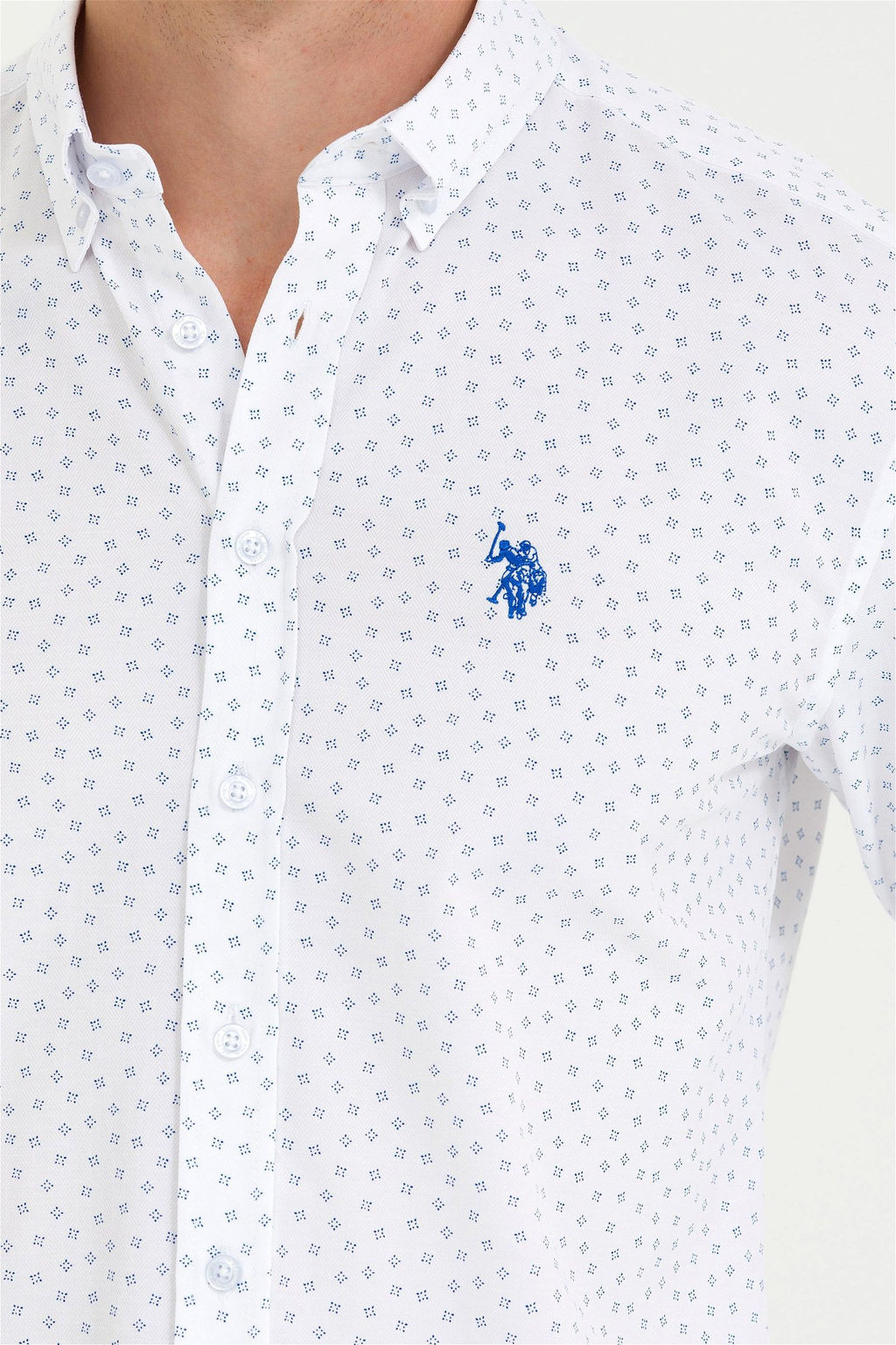 U. S. Polo Assn Мужская белая рубашка с принтом Saks - U.s. polo assn фото 13