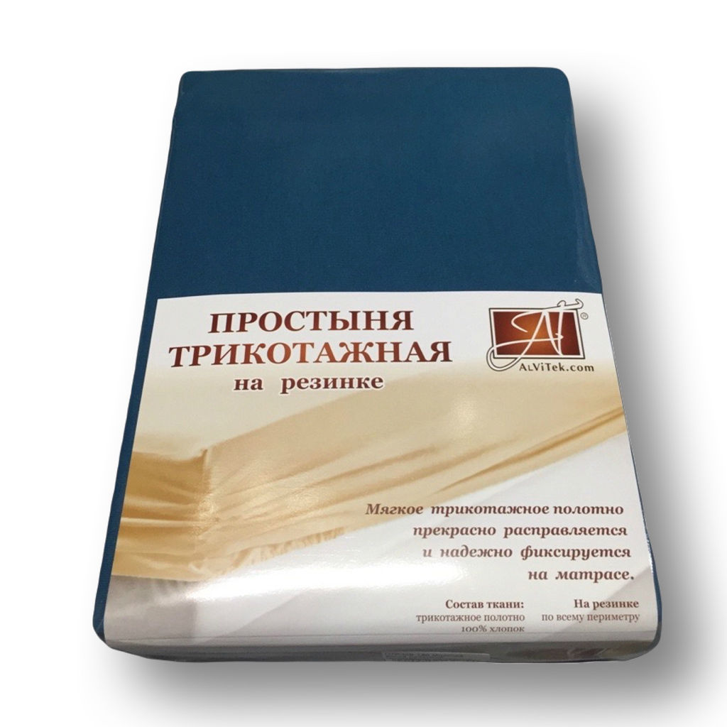 ПТР-МВ-180(180) Морская волна простыня трикотажная на резинке 180х200х20