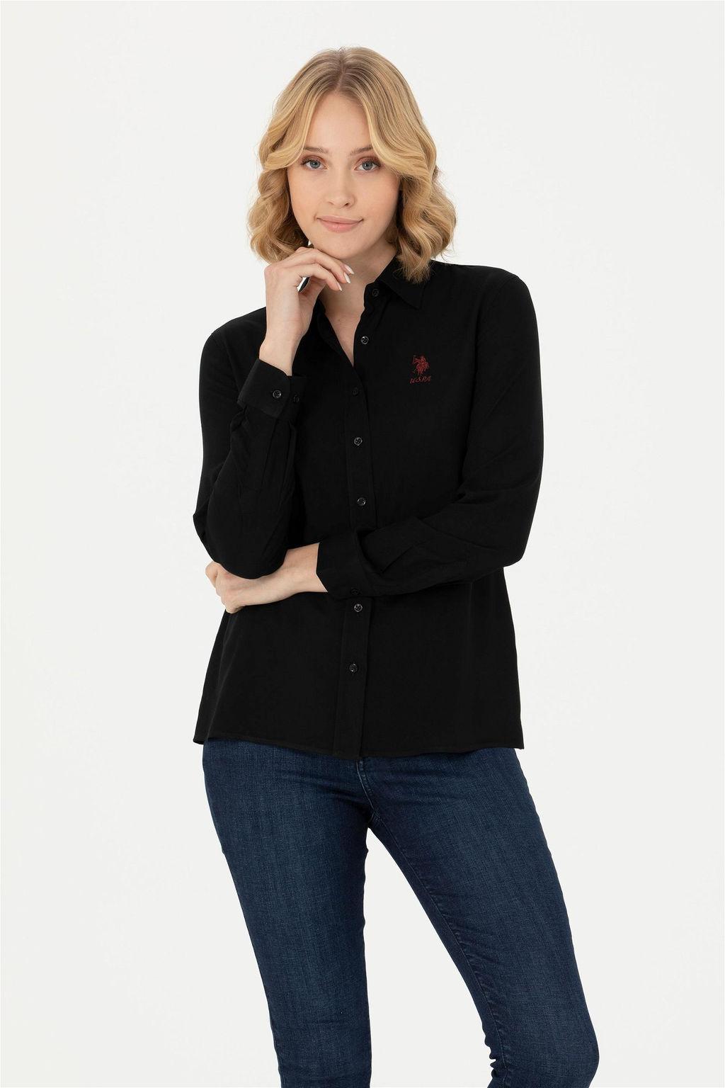 U. S. Polo Assn Женская черная рубашка с длинным рукавом - U.s. polo assn фото 8